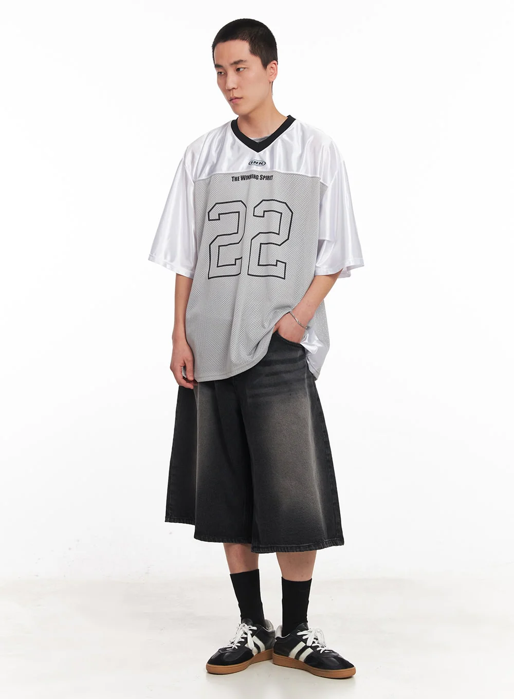Men's Washed Relaxed-Fit Jorts IY505 - Image 9