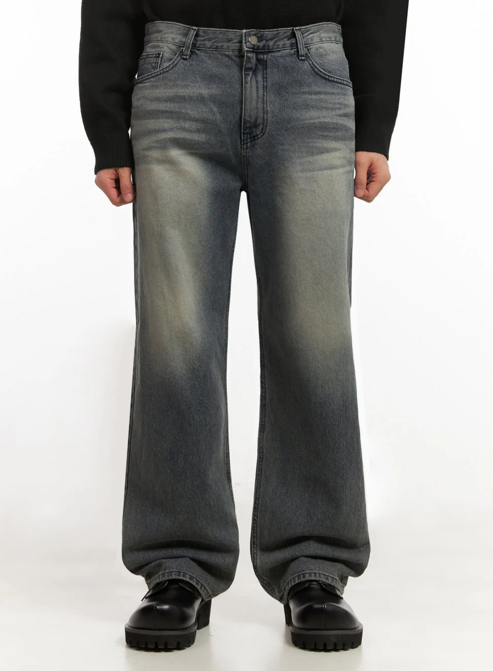 Men's Washed Straight-Leg Denim Jeans ID431 - Image 2