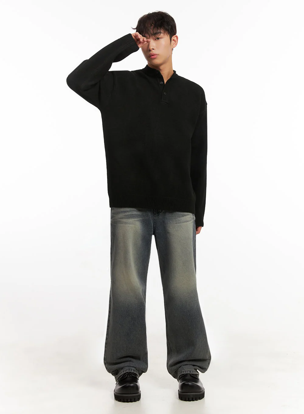 Men's Washed Straight-Leg Denim Jeans ID431 - Image 3