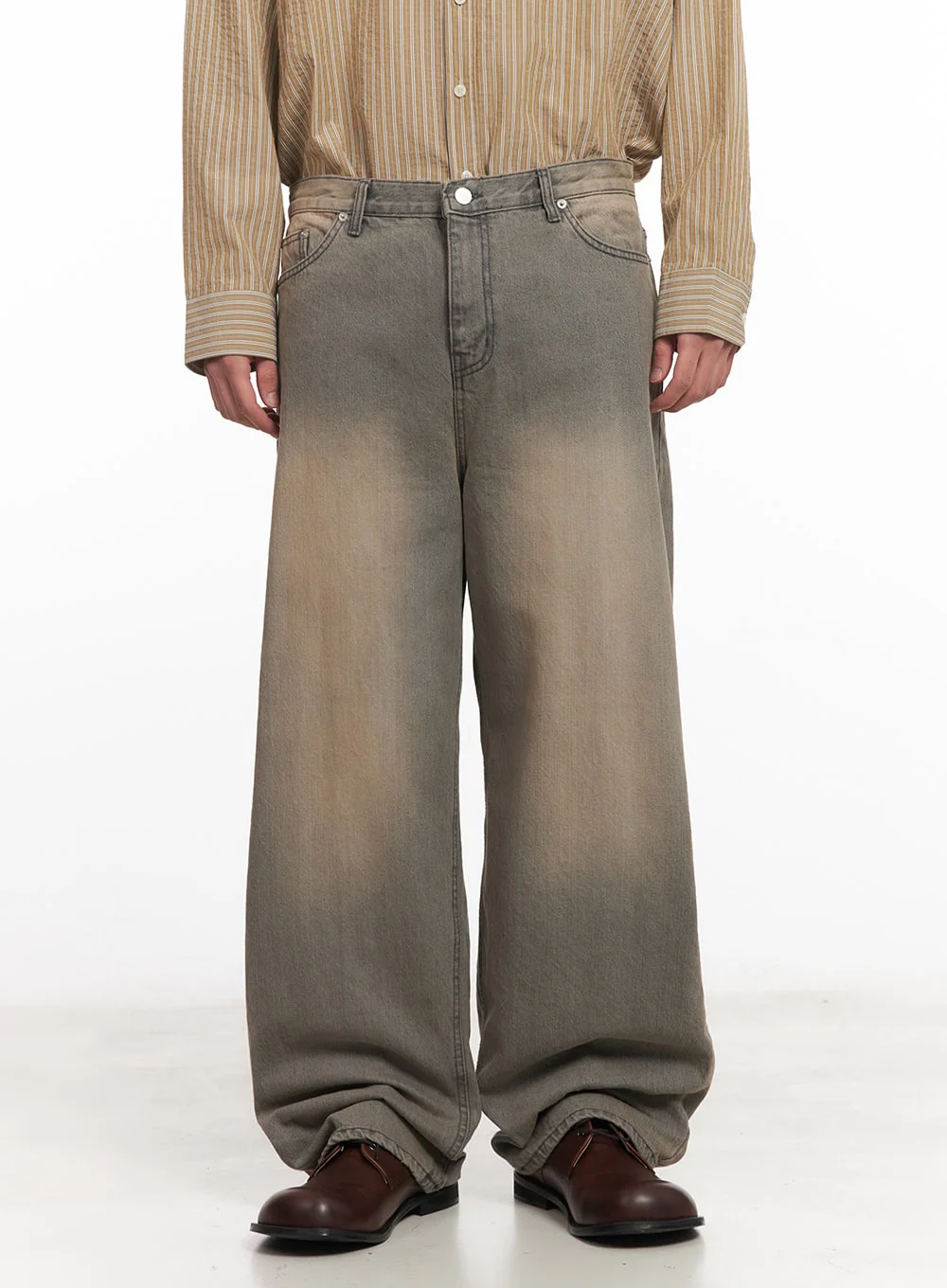 Men's Washed Straight-Leg Jeans IM514 - Image 2