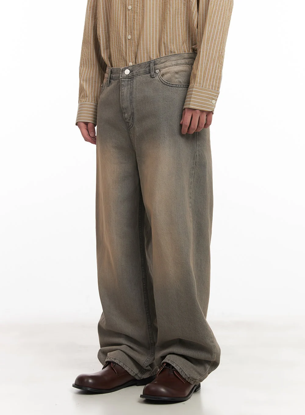 Men's Washed Straight-Leg Jeans IM514 - Image 3