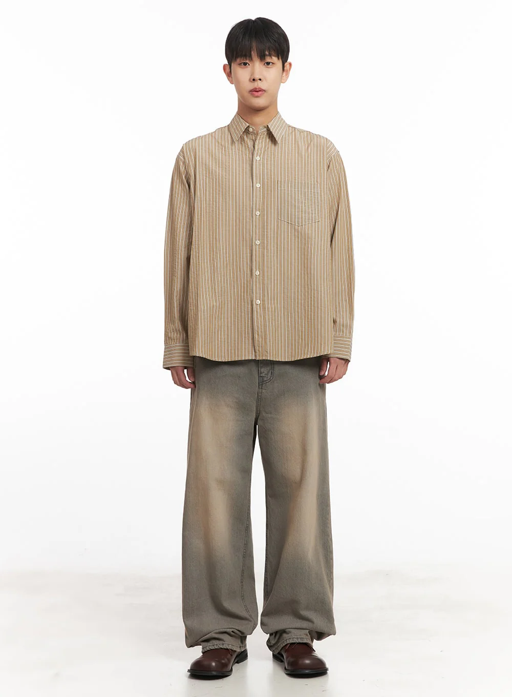 Men's Washed Straight-Leg Jeans IM514 - Image 6