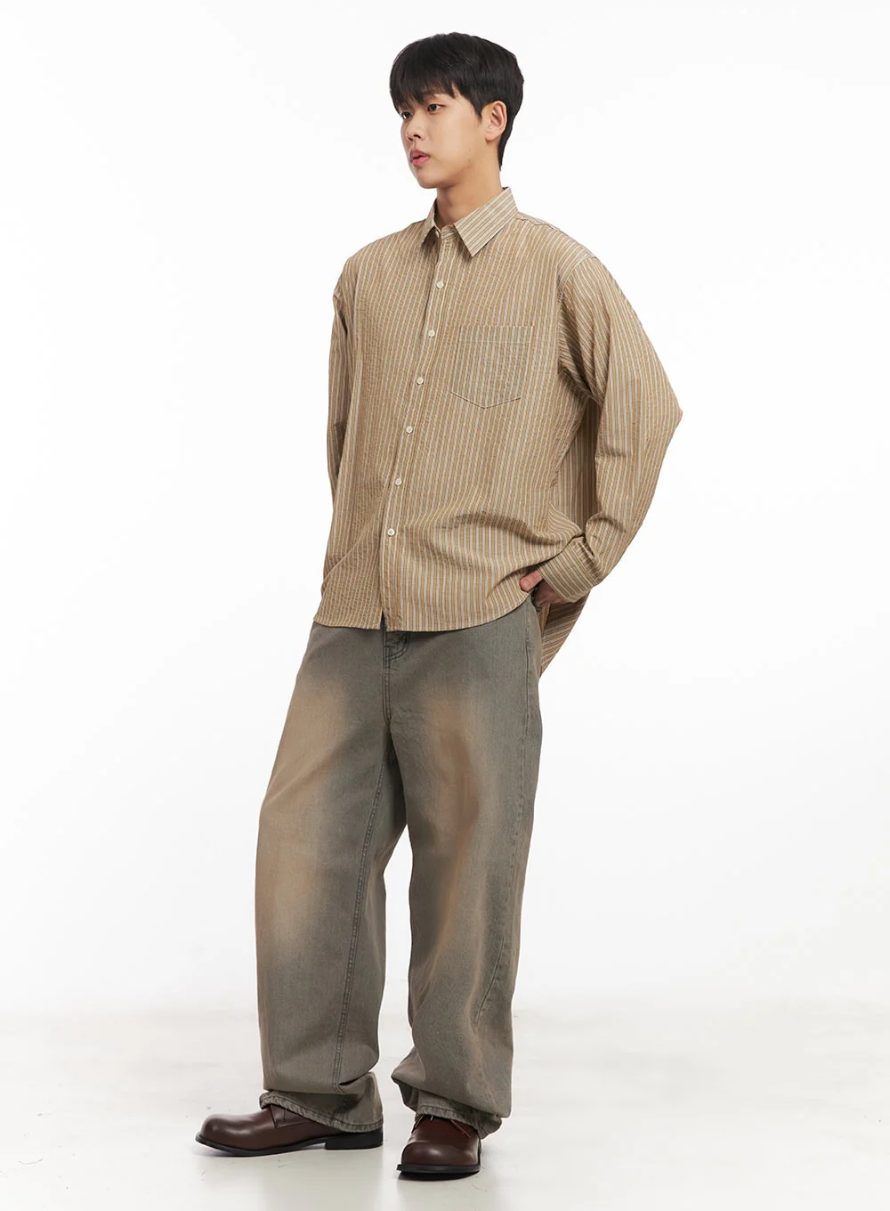Men's Washed Straight-Leg Jeans IM514 - Image 9