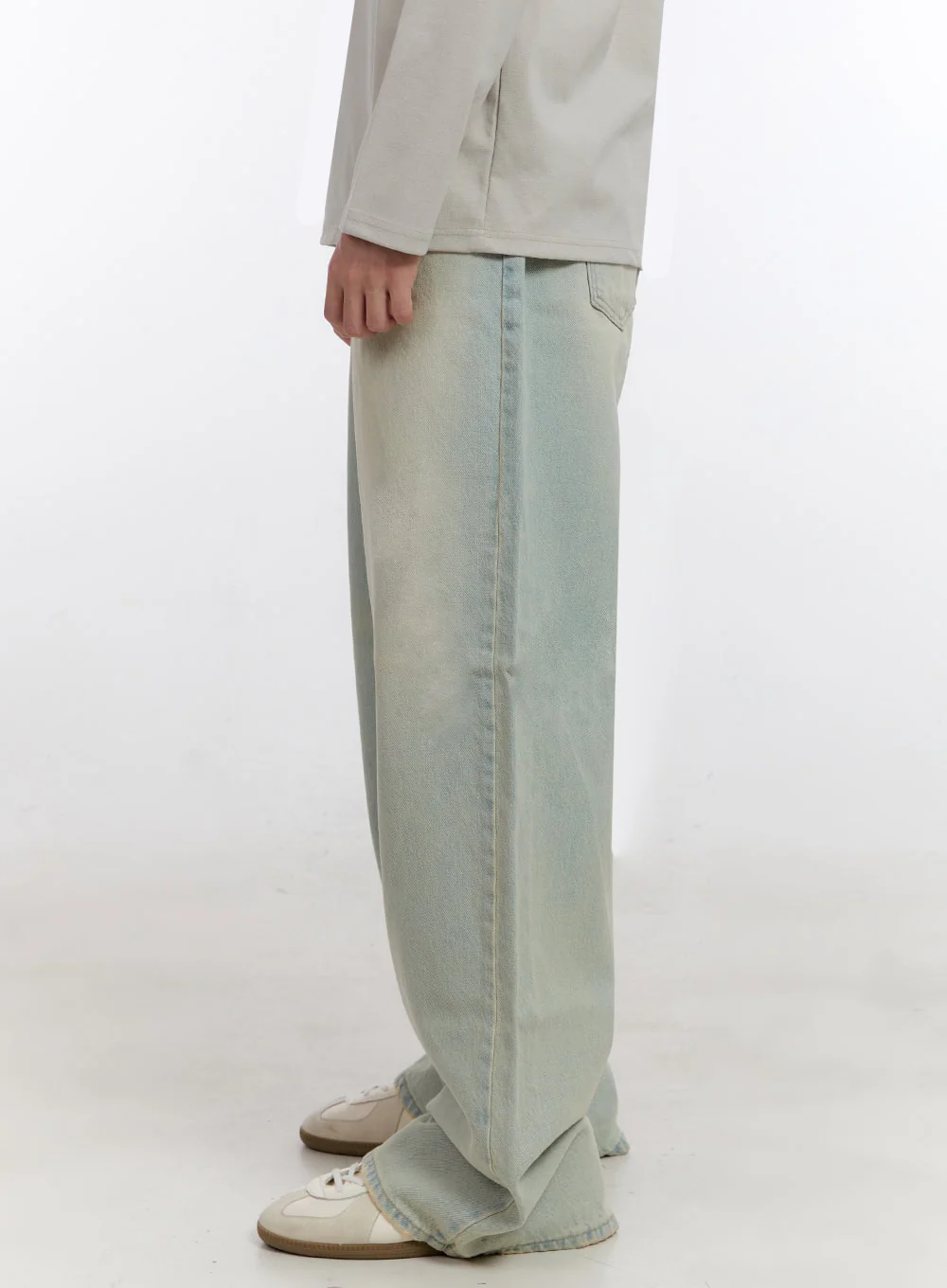 Men's Washed Wide-Leg Jeans IF528 - Image 5