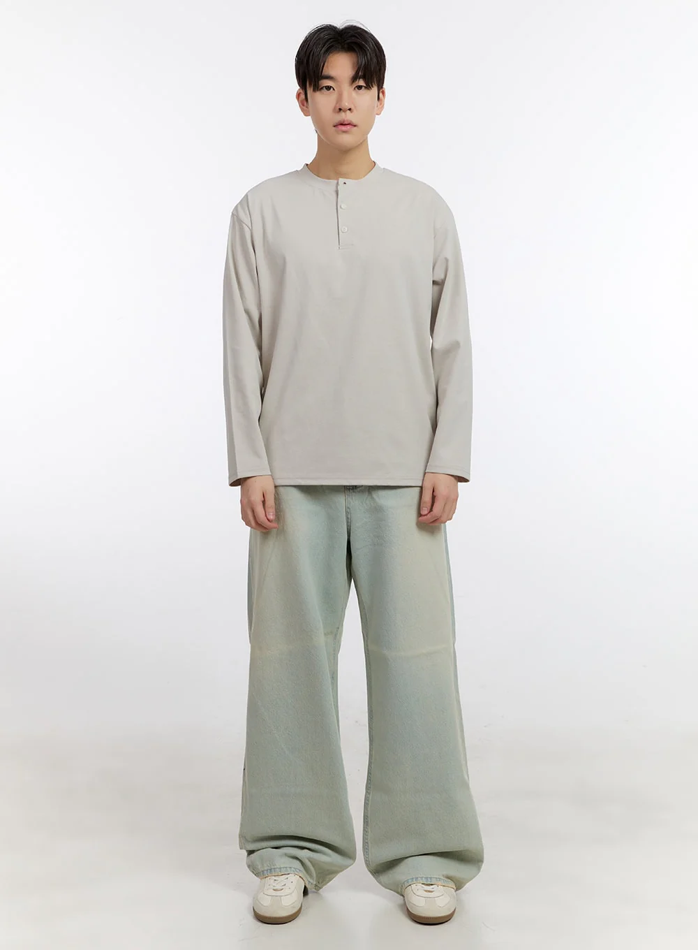 Men's Washed Wide-Leg Jeans IF528 - Image 7