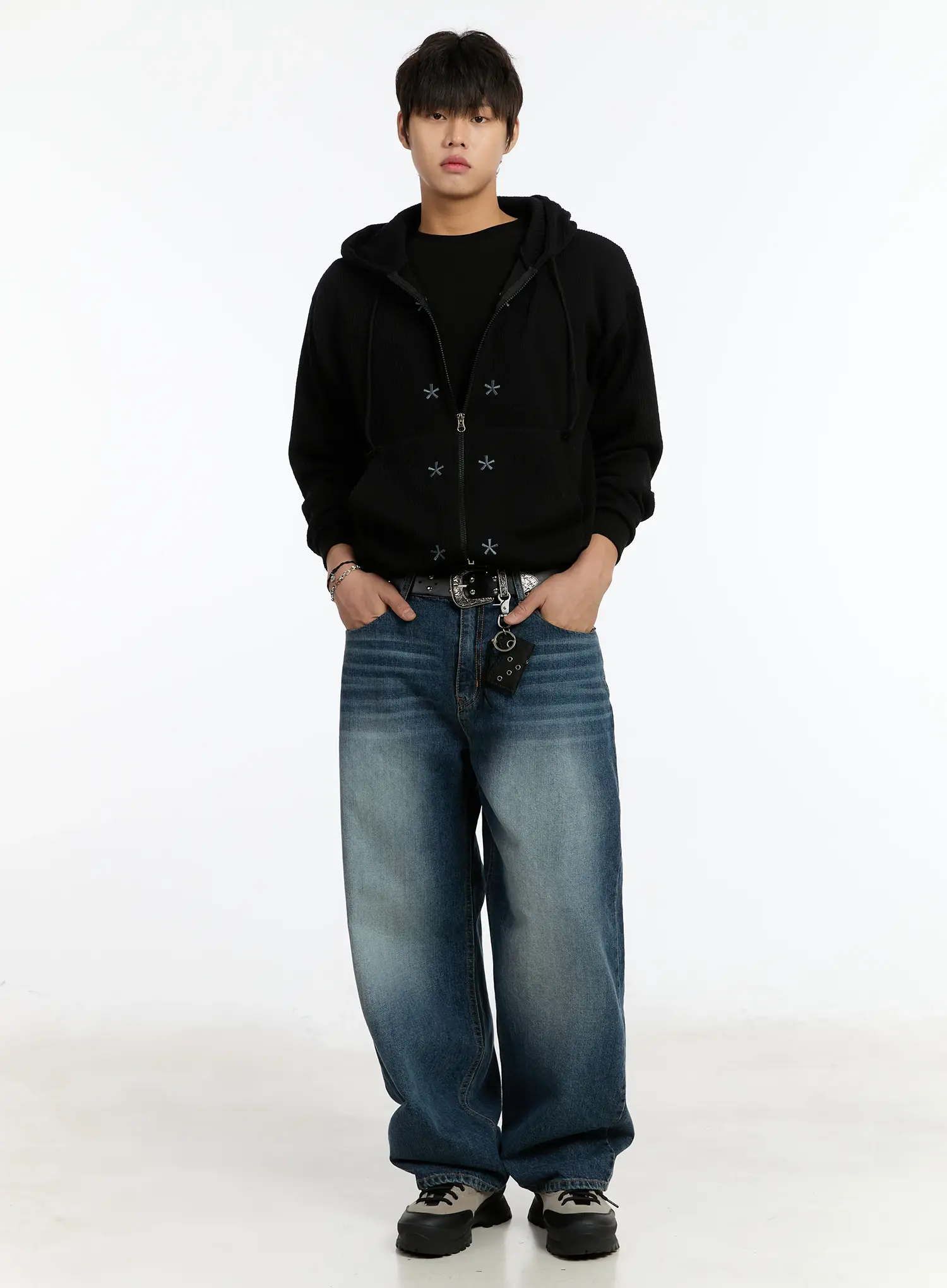Men's Washed Wide-Leg Jeans IM502 - Image 7