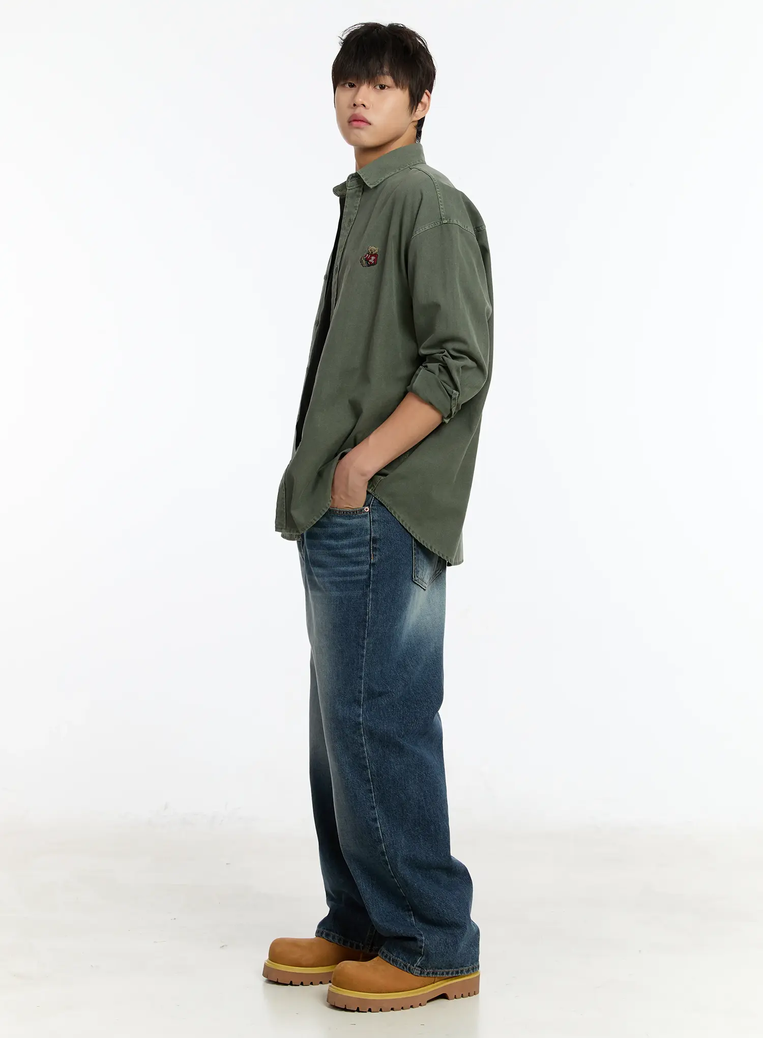 Men's Washed Wide-Leg Jeans IM502 - Image 8