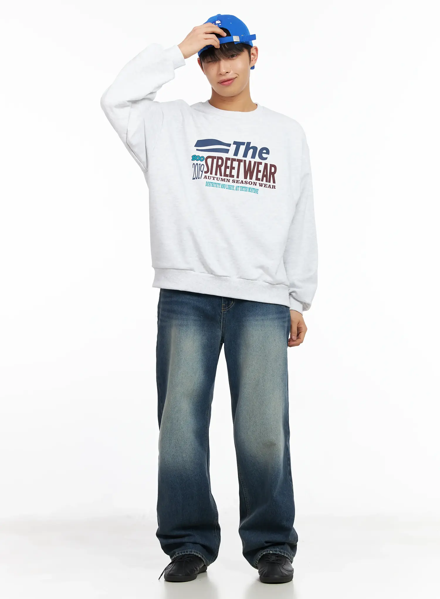 Men's Washed Wide-Leg Jeans IM511 - Image 2