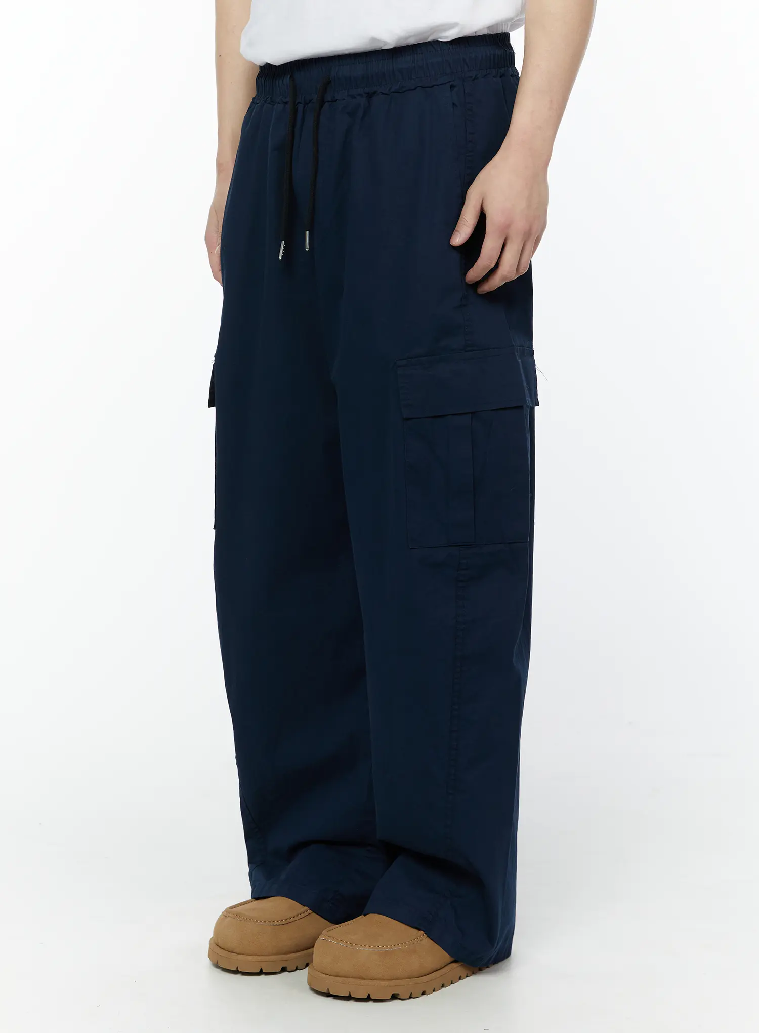 Men's Wide Cargo Pants (Dark Blue) IY506 - Image 2
