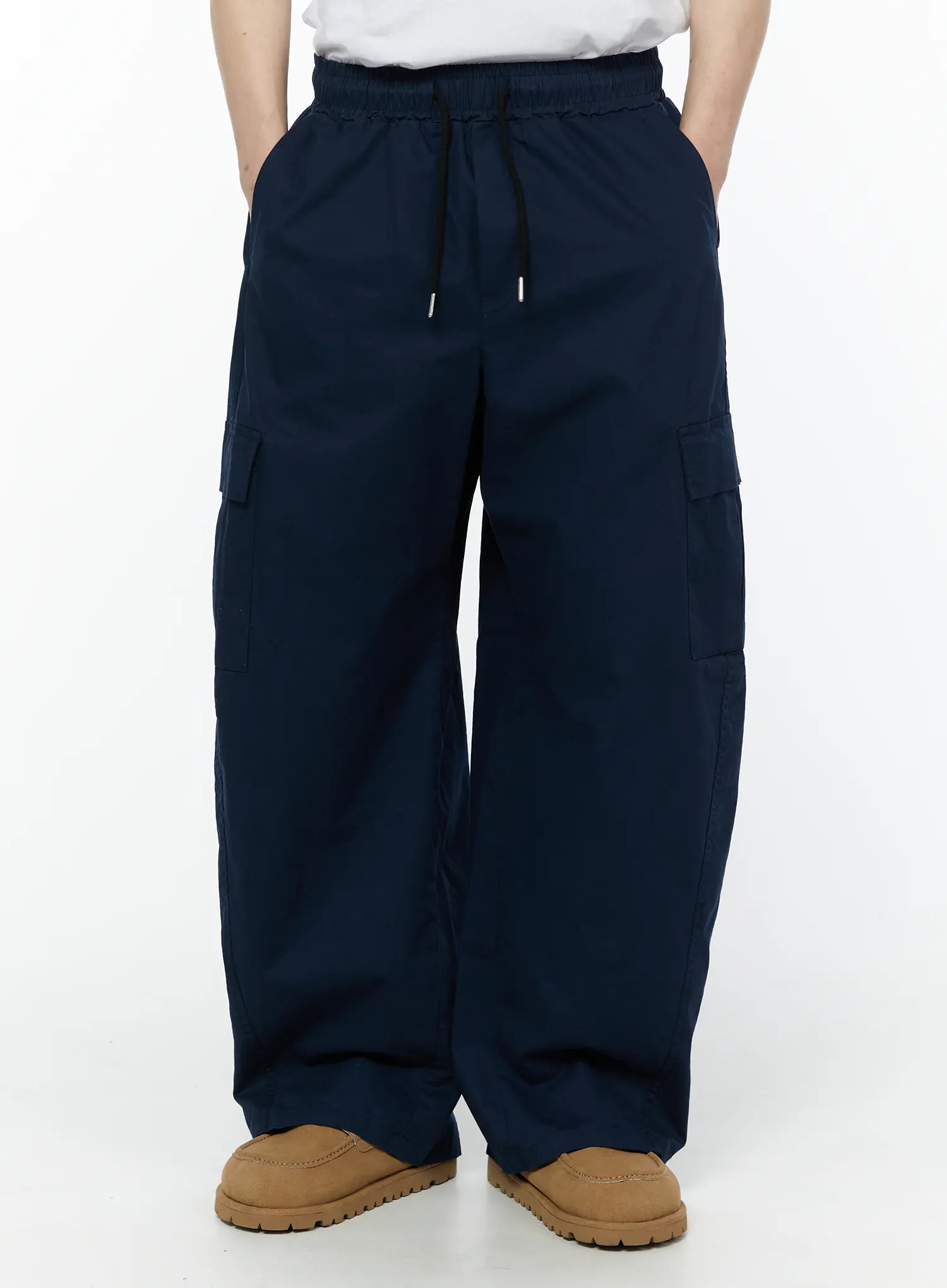 Men's Wide Cargo Pants (Dark Blue) IY506 - Image 6
