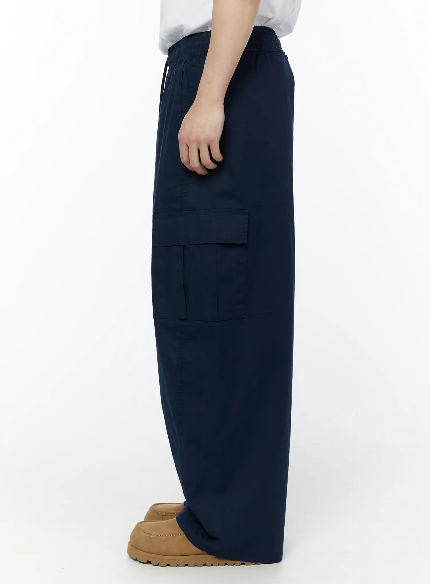 Men's Wide Cargo Pants (Dark Blue) IY506 - Image 8
