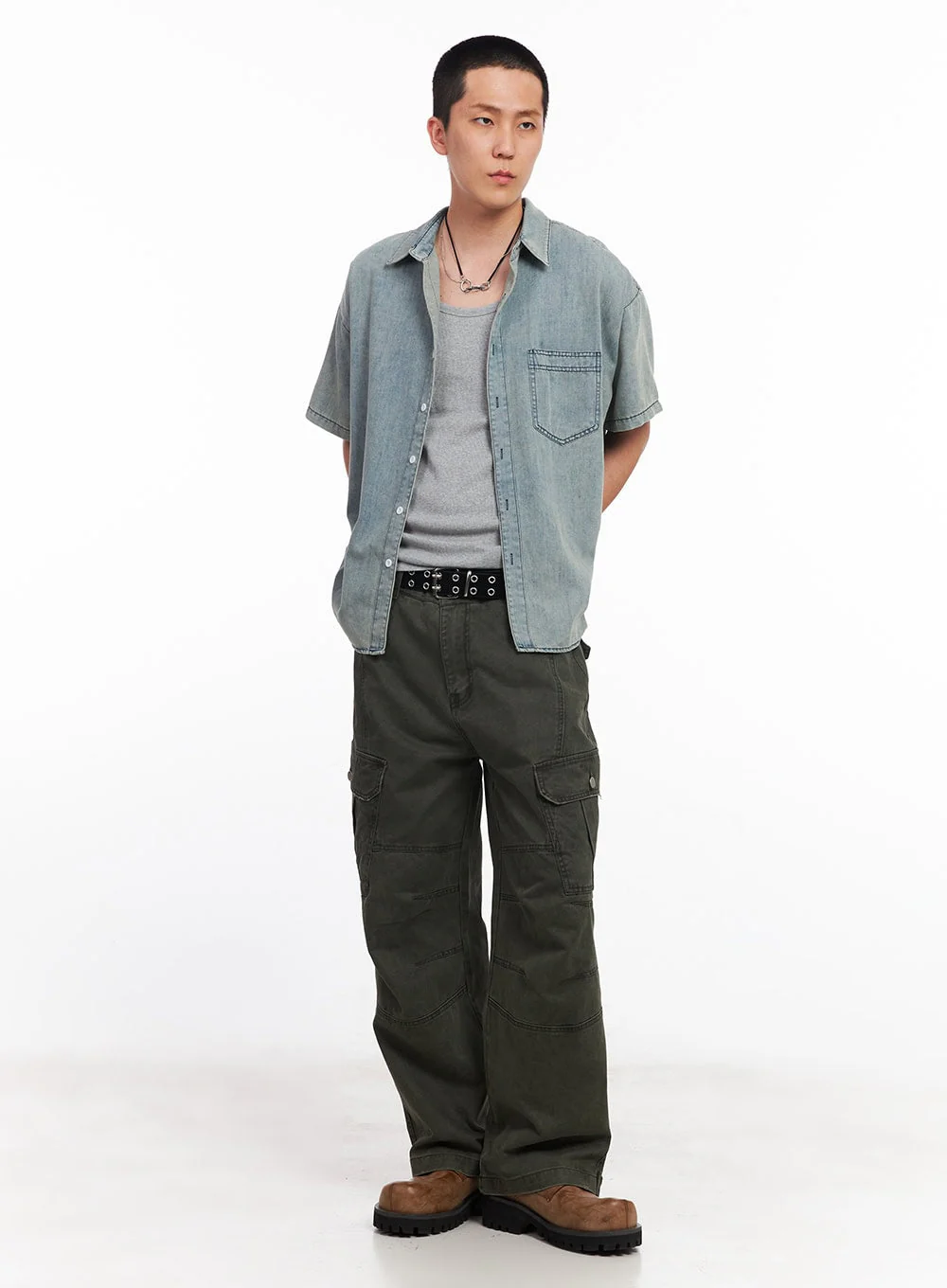 Men's Wide-Fit Cargo Pants IU512 - Image 16