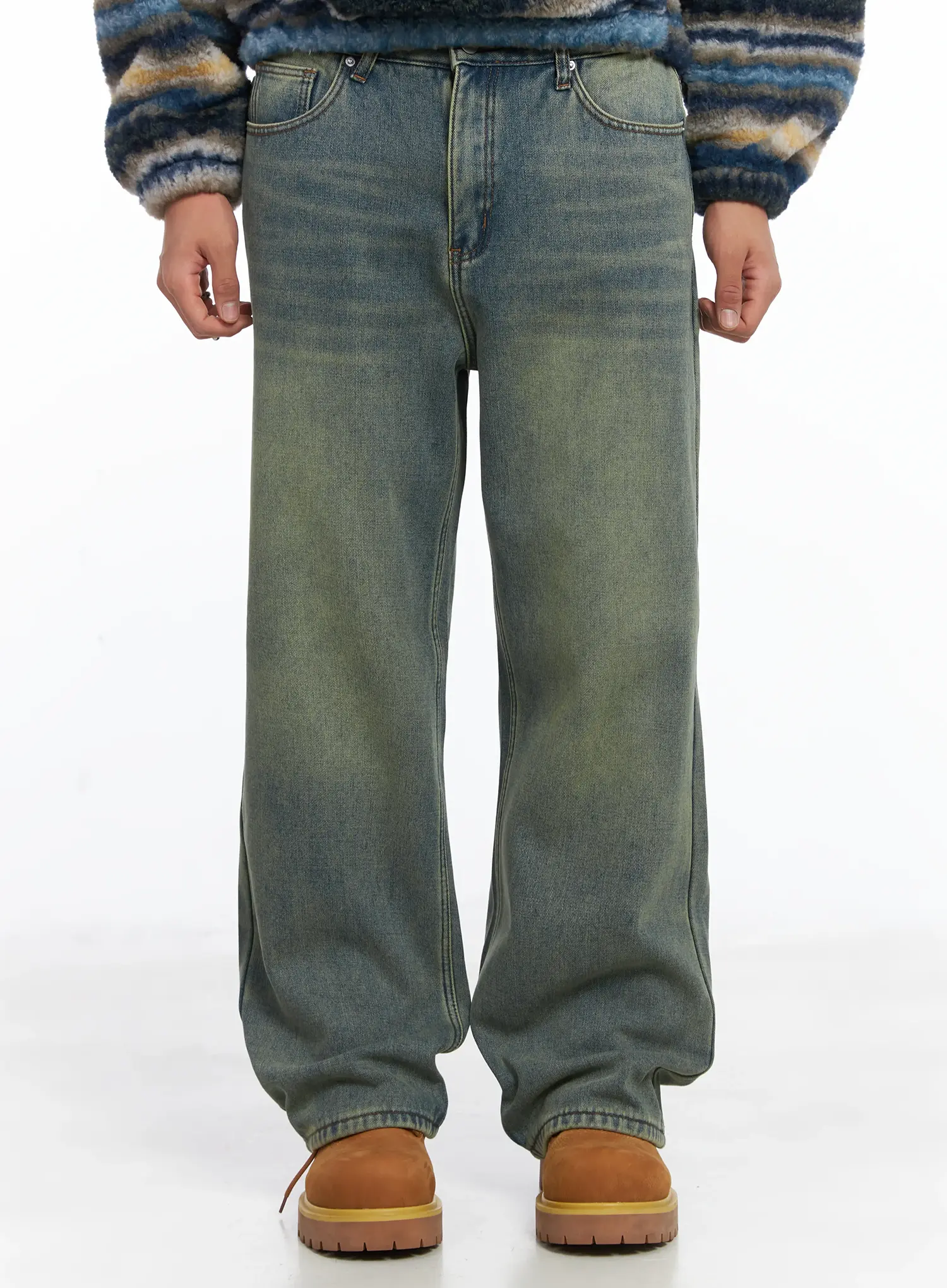 Men's Wide Fit Fleece Jeans IJ512