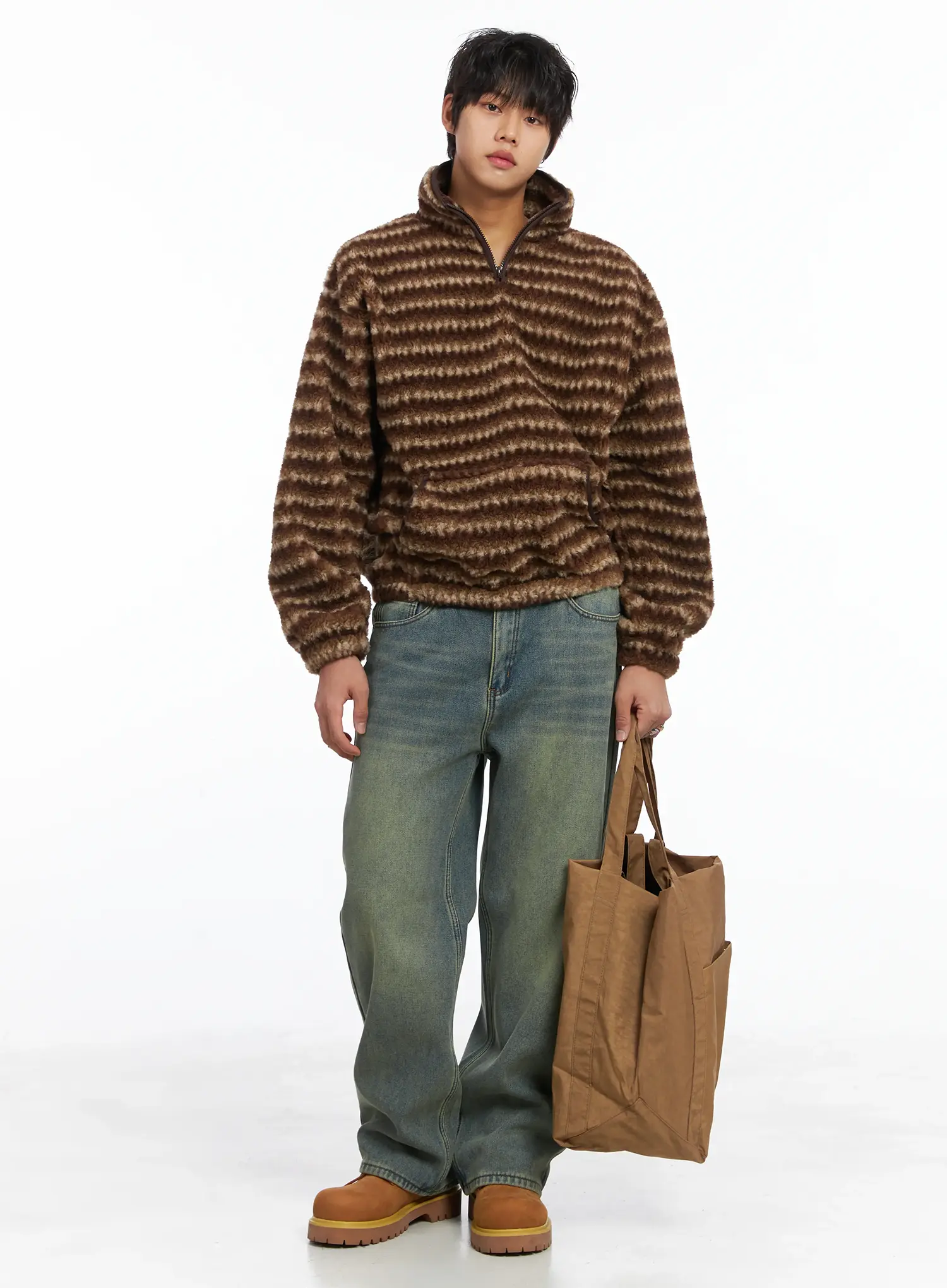 Men's Wide Fit Fleece Jeans IJ512 - Image 11