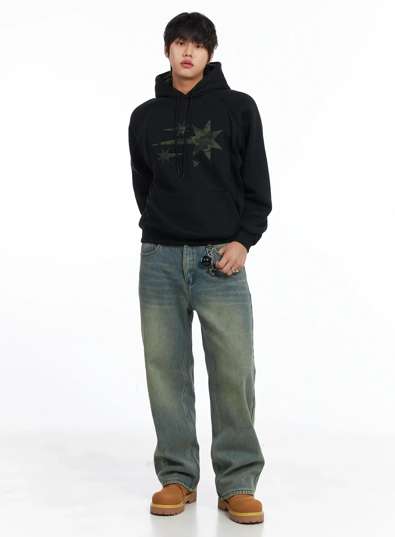 Men's Wide Fit Fleece Jeans IJ512 - Image 3