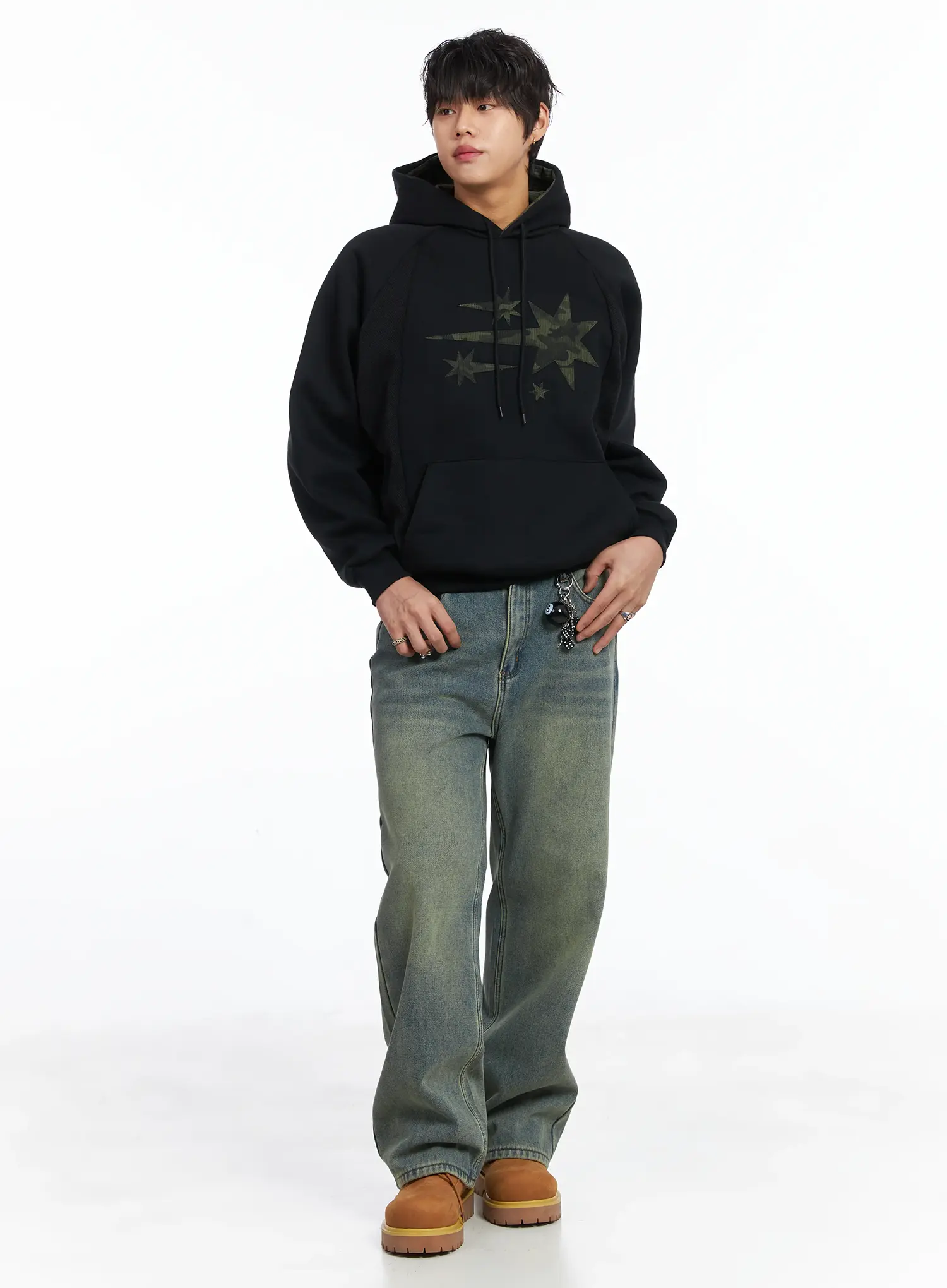 Men's Wide Fit Fleece Jeans IJ512 - Image 9