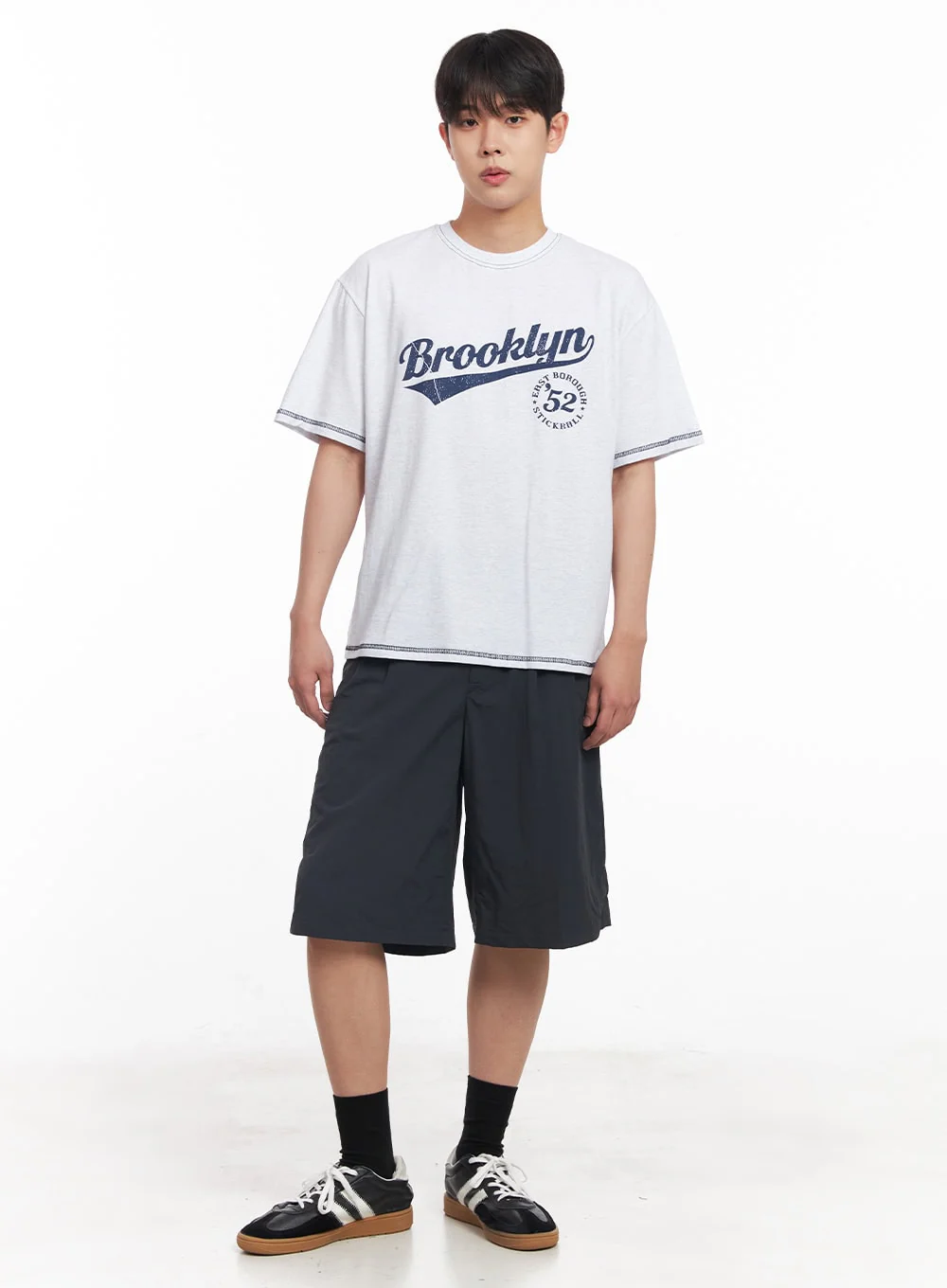 Men's Wide-Fit Nylon Pintuck Shorts IY522 - Image 12