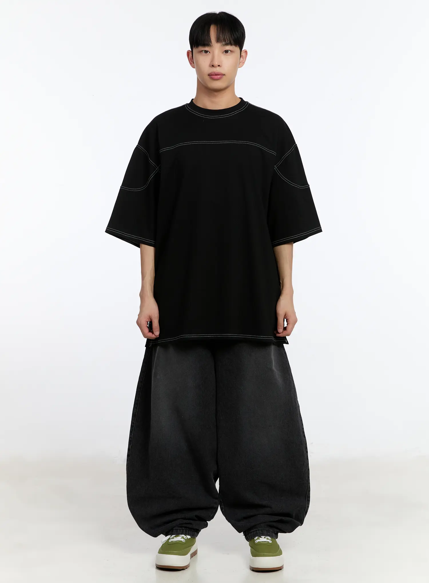 Men's Wide Leg Balloon Jeans IA507 - Image 3