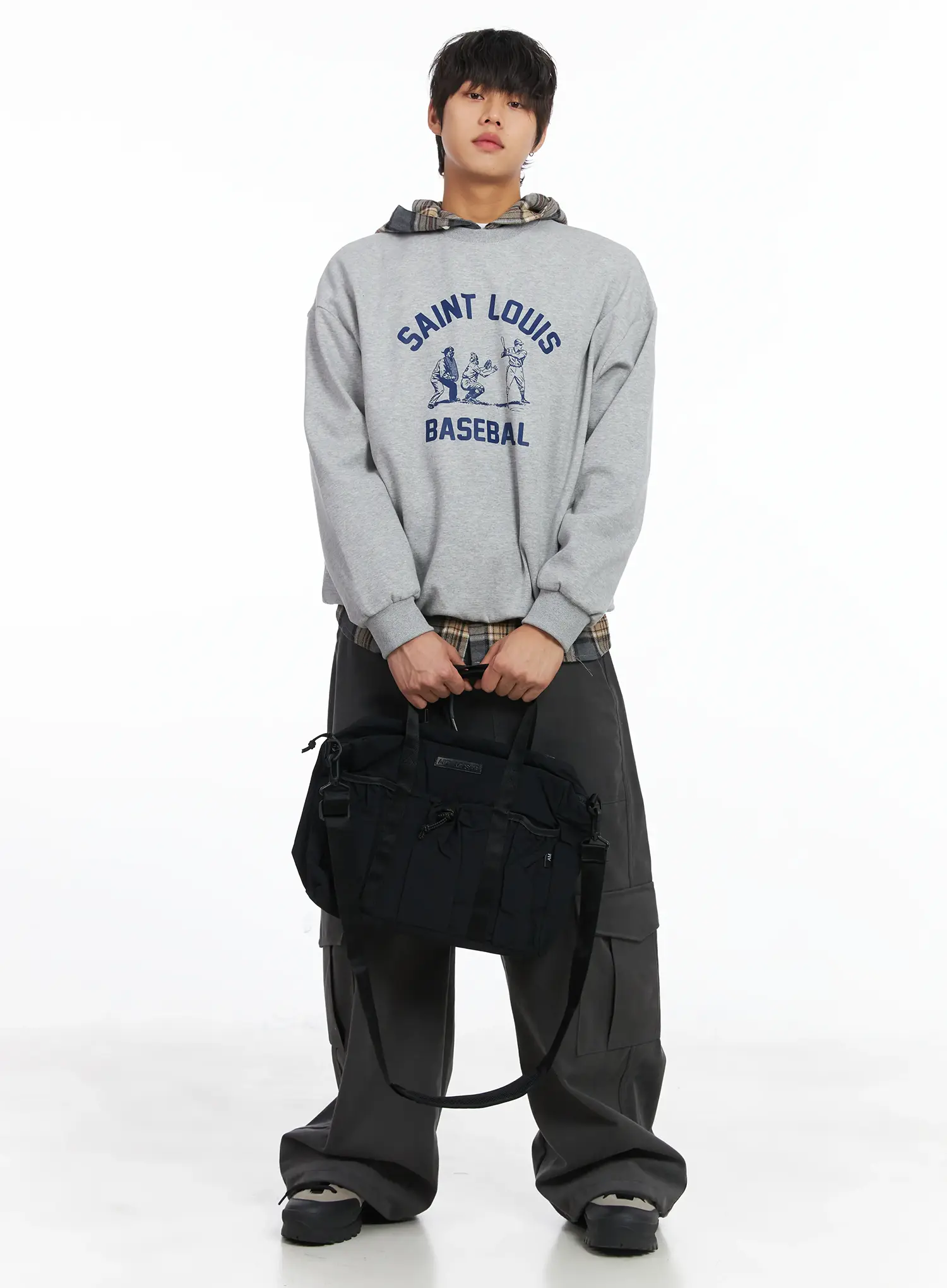 Men's Wide-Leg Drawstring Cargo Pants IJ512 - Image 10