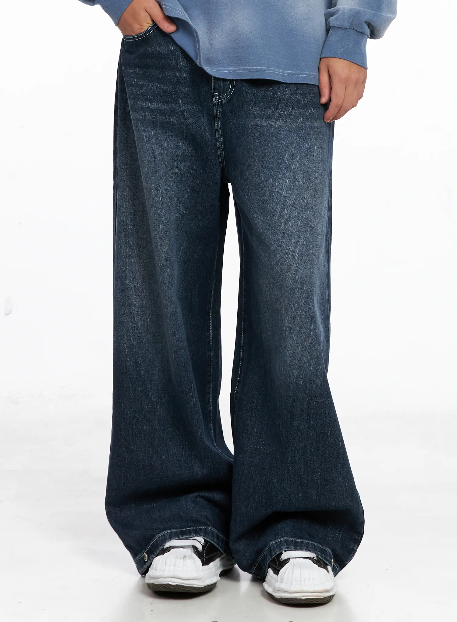 Men's Wide Leg Fit Denim Jeans IO417 - Image 11