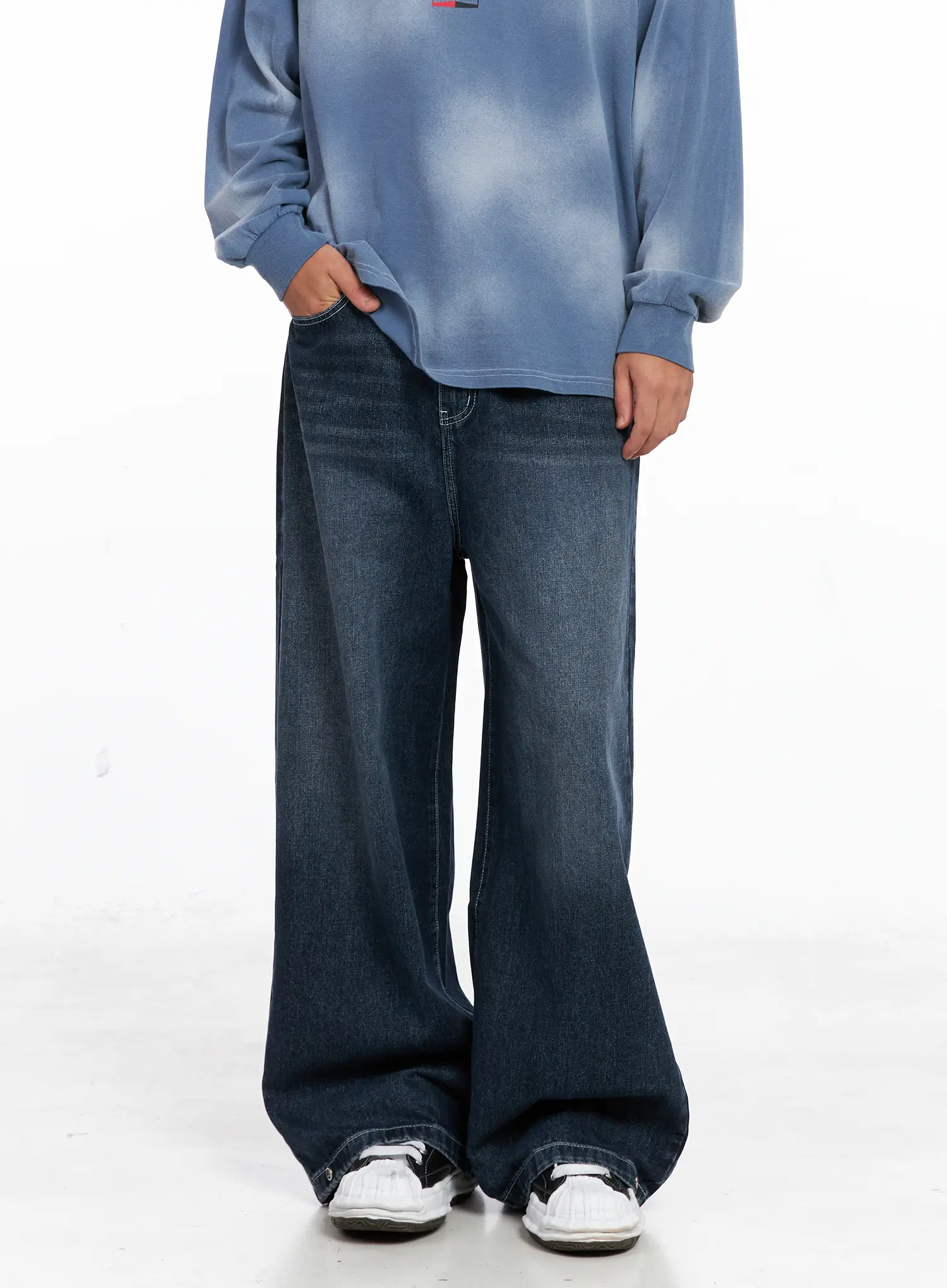 Men's Wide Leg Fit Denim Jeans IO417 - Image 12
