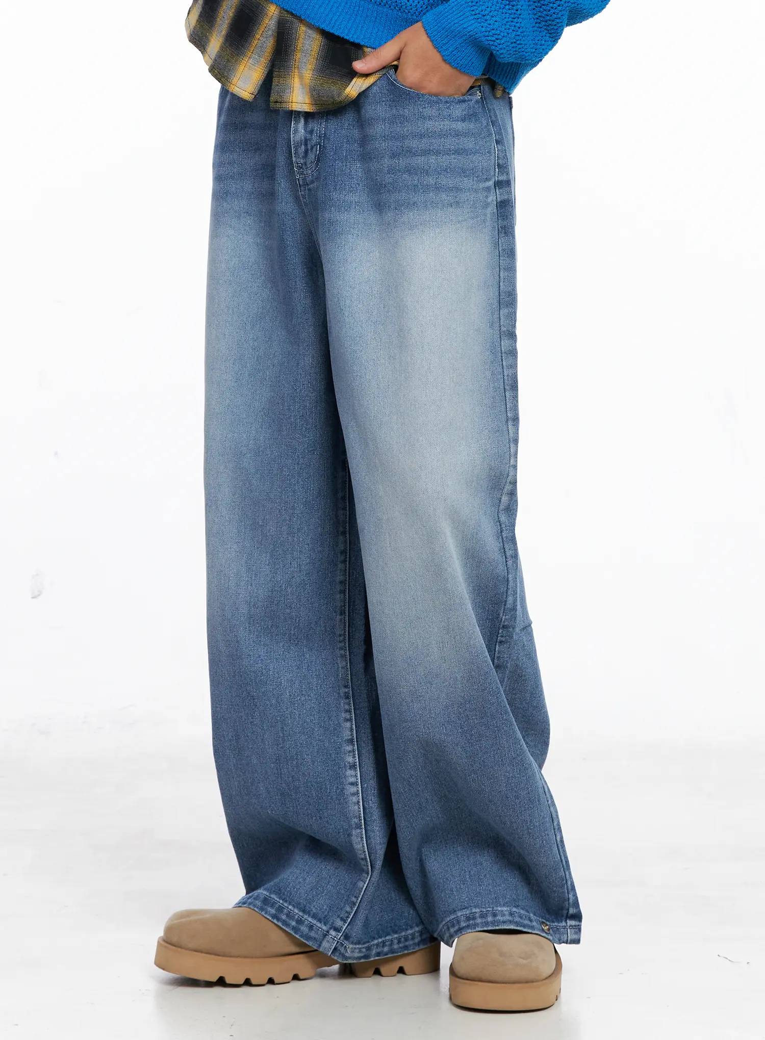 Men's Wide Leg Fit Denim Jeans IO417 - Image 14