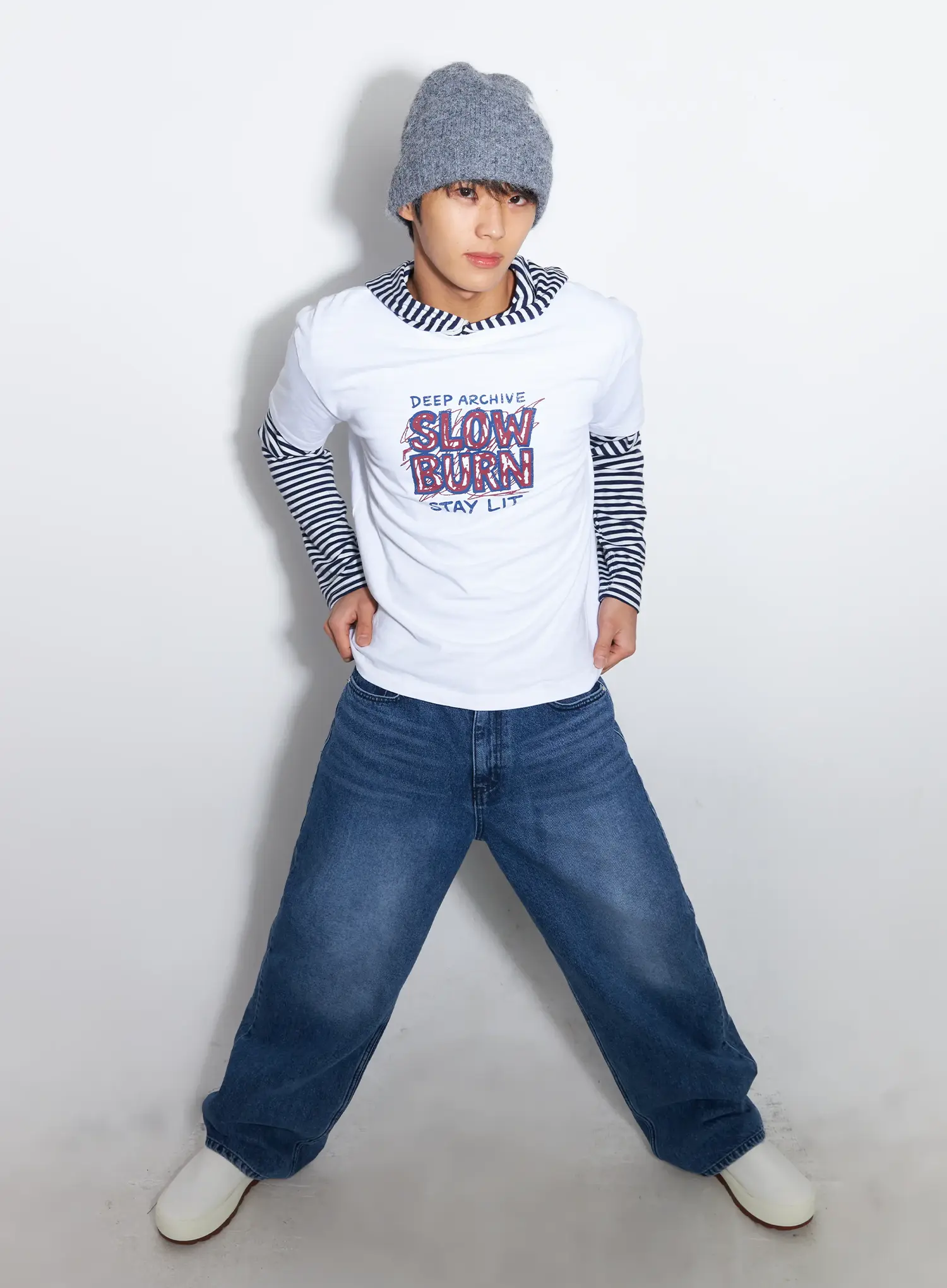 Men's Wide Leg Jeans IF506 - Image 9