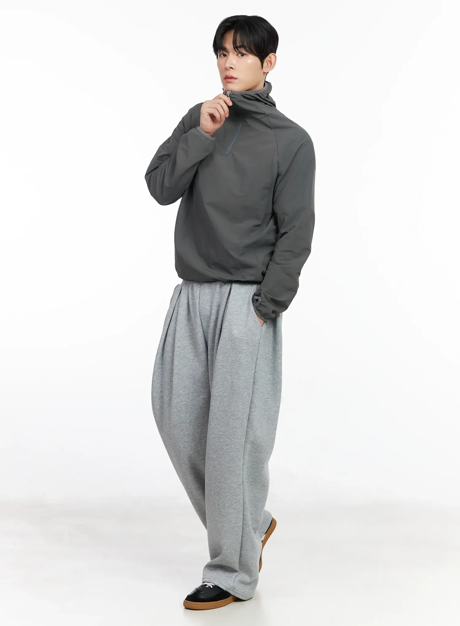 Men's Wide-Leg Pintuck Sweatpants IM518 - Image 9