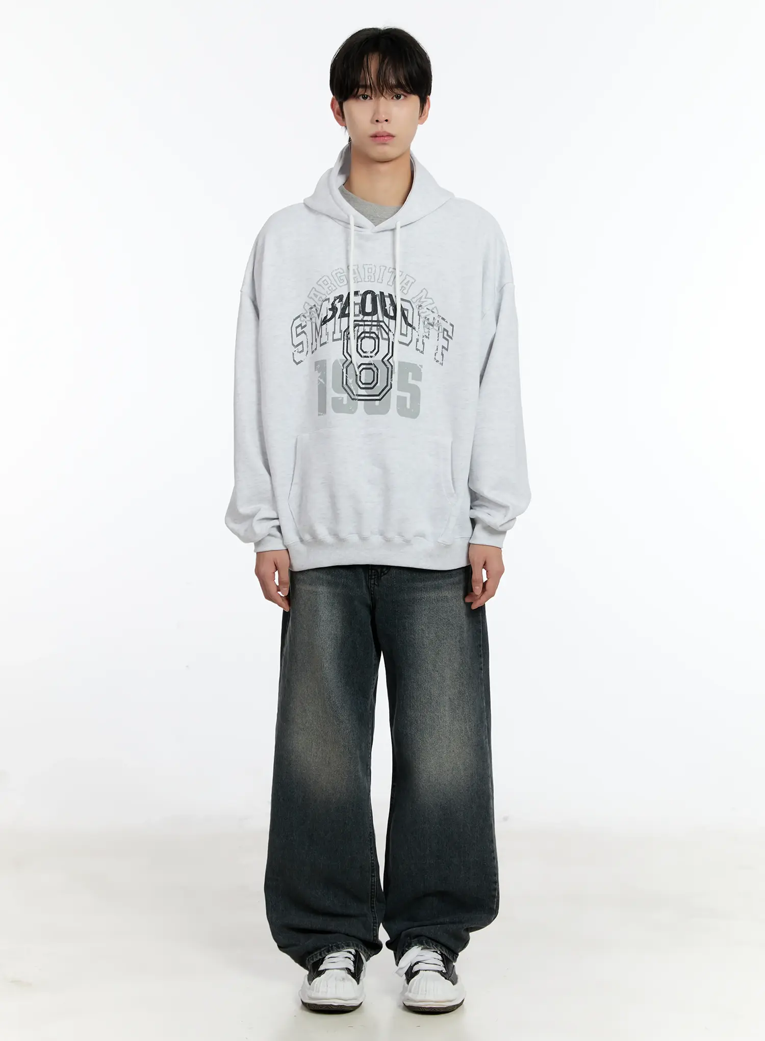 Men's Wide-Leg Washed Jeans ID502 - Image 3