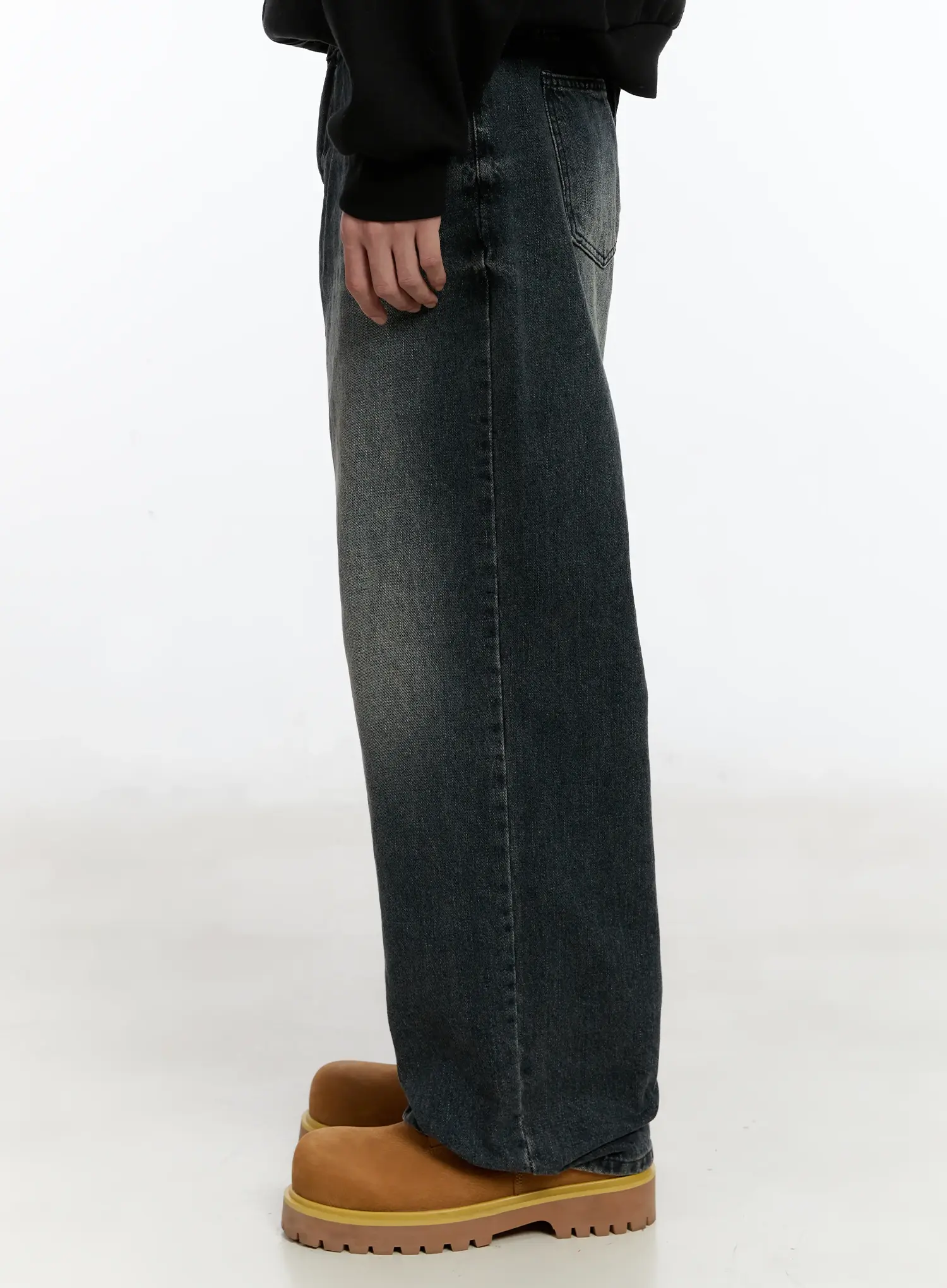 Men's Wide-Leg Washed Jeans ID502 - Image 5