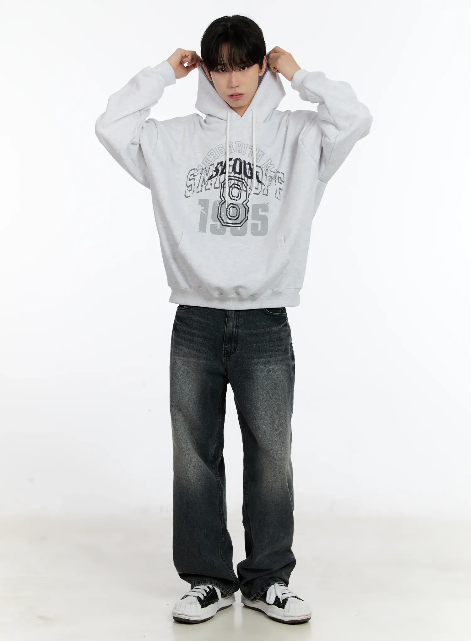 Men's Wide-Leg Washed Jeans ID502 - Image 8