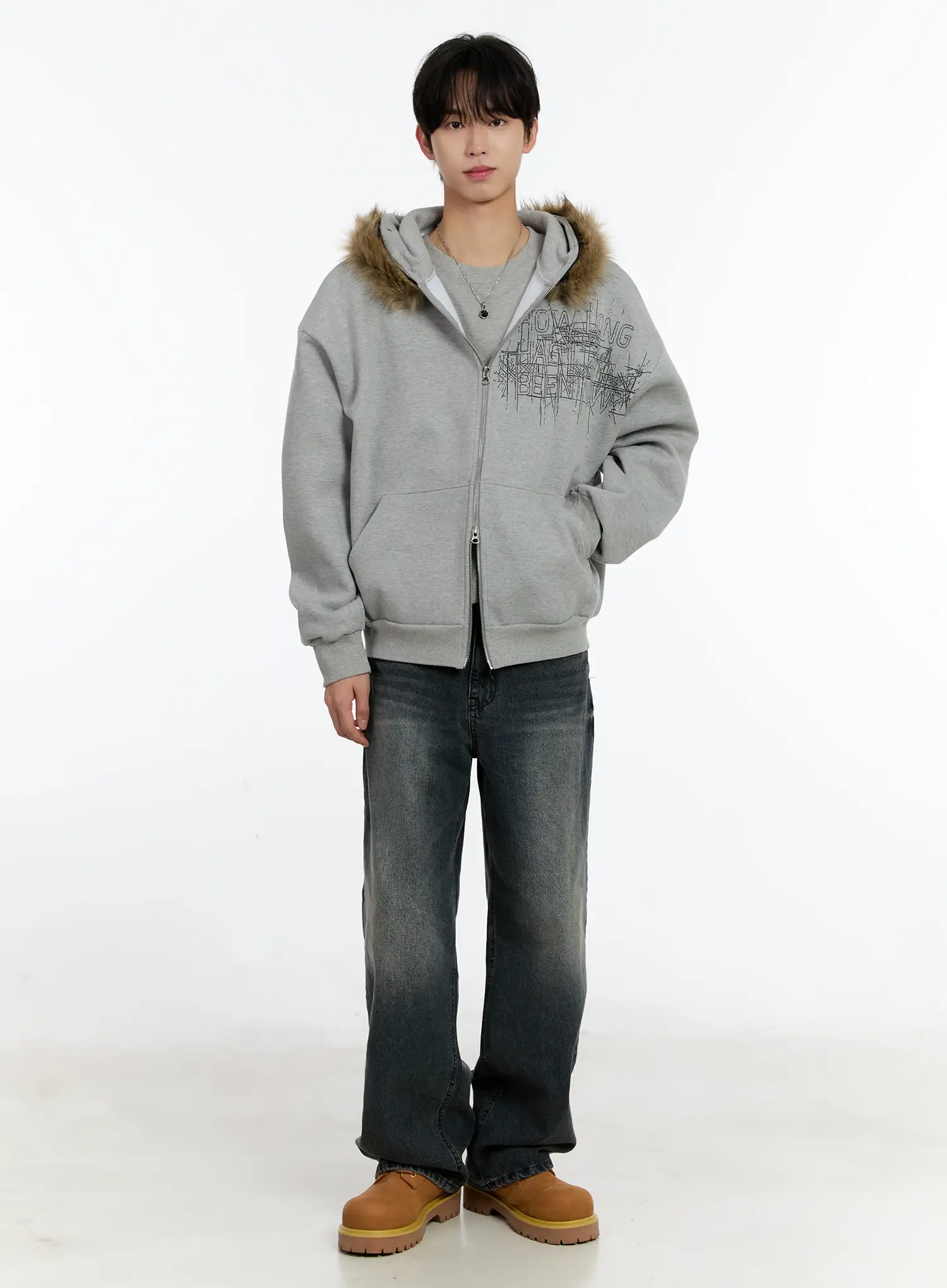 Men's Wide-Leg Washed Jeans ID502 - Image 9