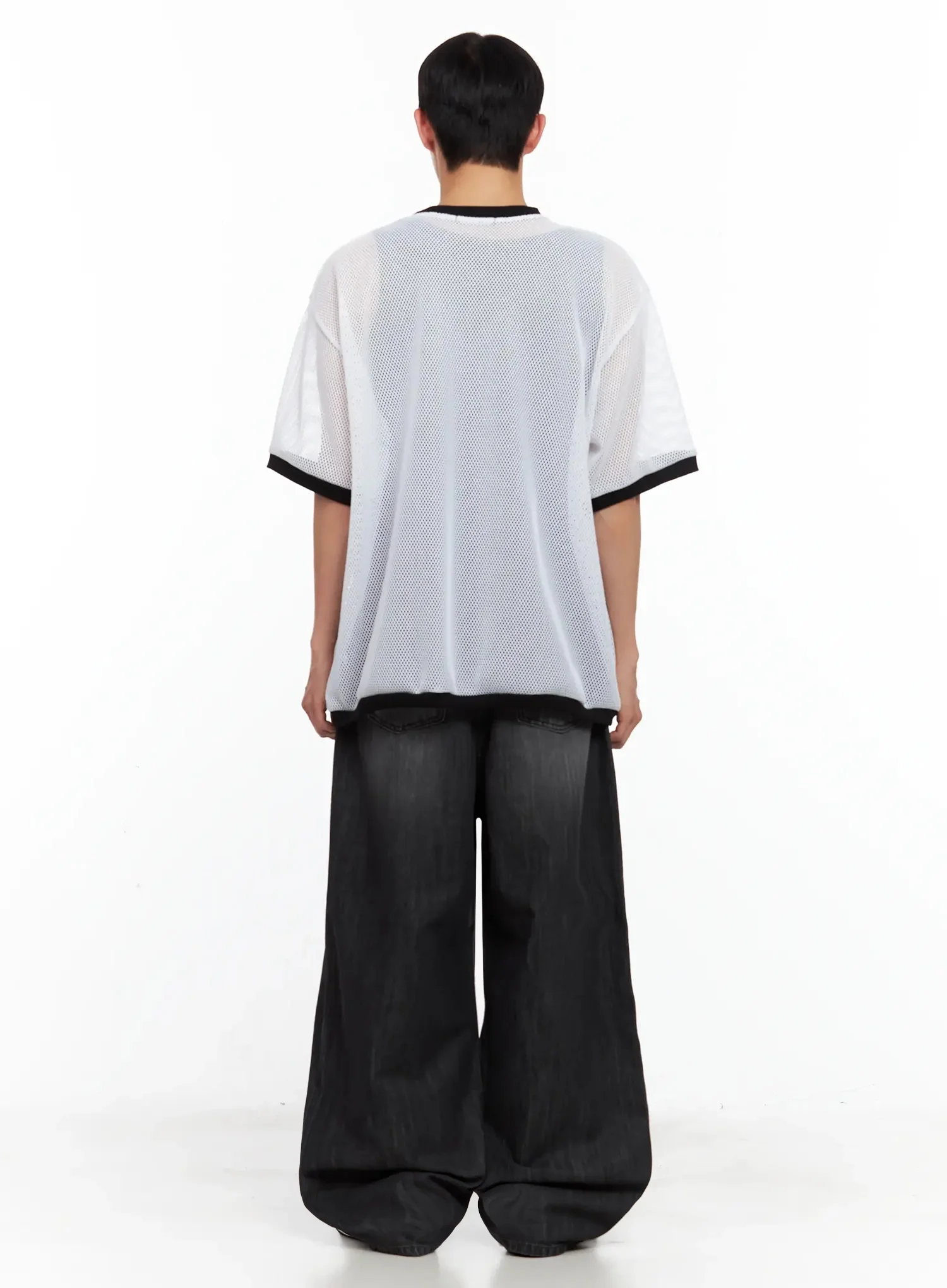 Men's Wide-Leg Washed Jeans IL516 - Image 7