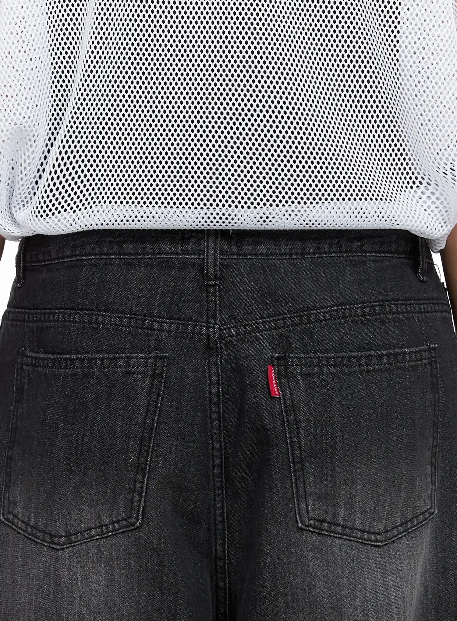 Men's Wide-Leg Washed Jeans IL516 - Image 8