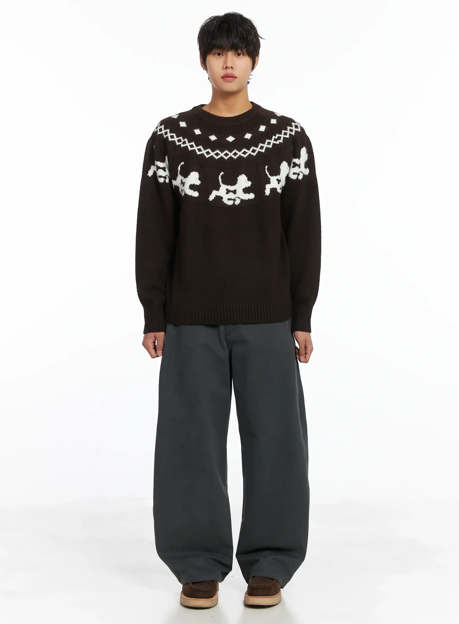 Men's Winter Graphic Wool Knit IJ512 - Image 3