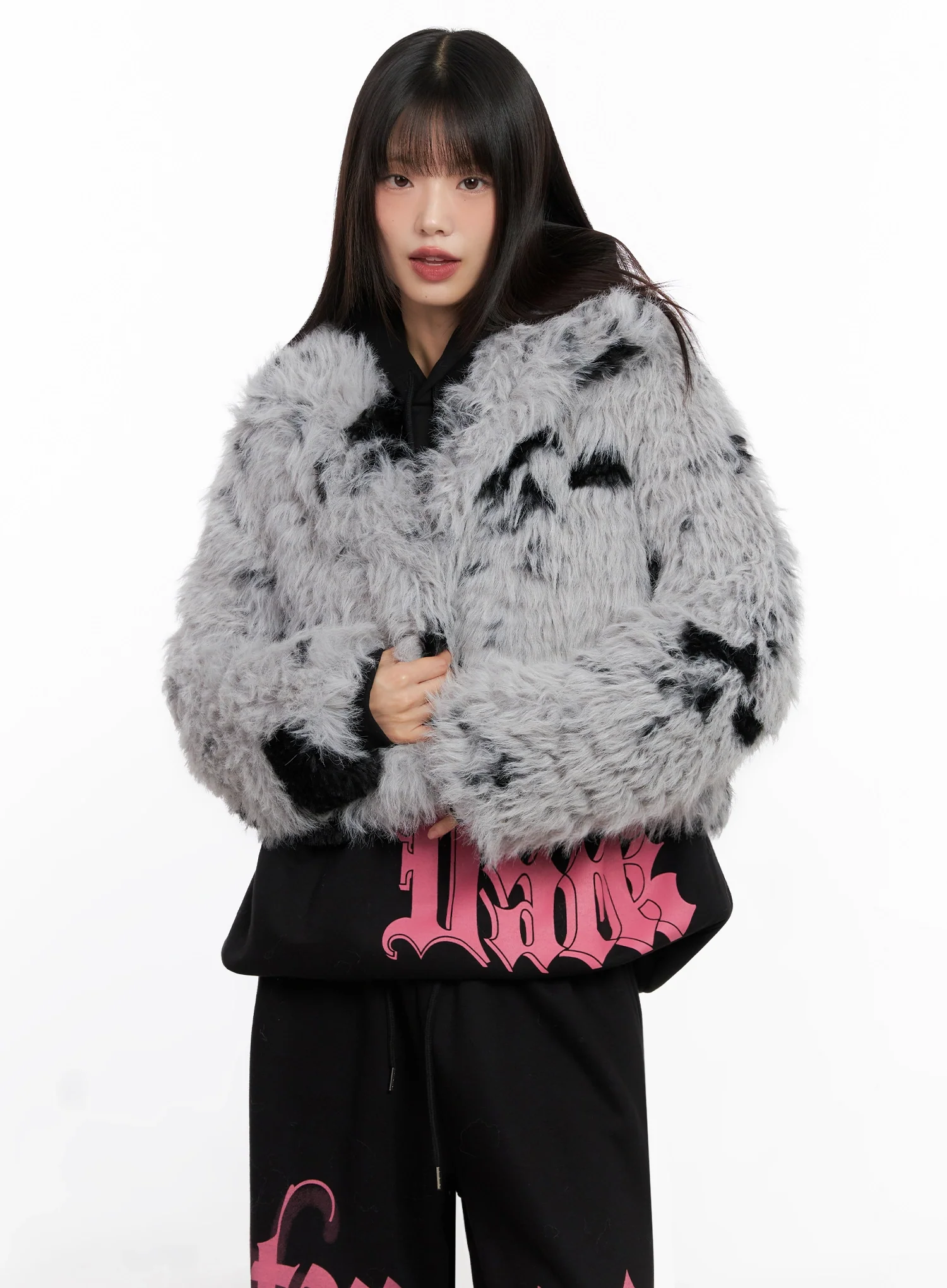 Merled Faux Fur Jacket IN503 - Image 5