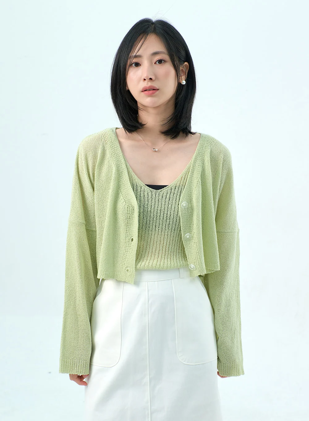 Mesh Top And Cardigan Set OY317 - Image 4