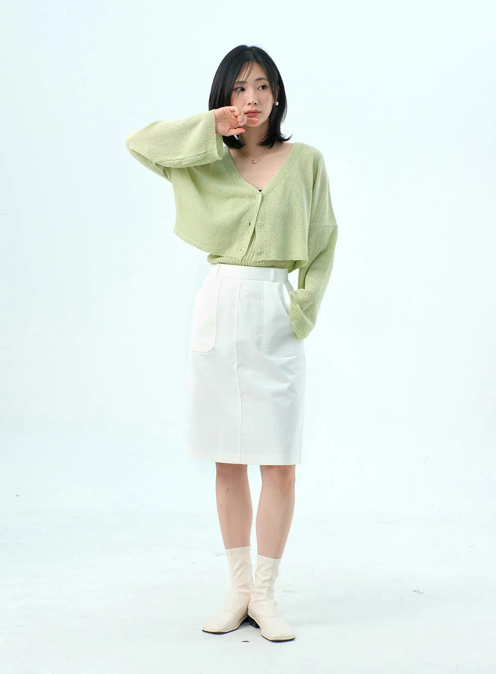 Mesh Top And Cardigan Set OY317 - Image 5