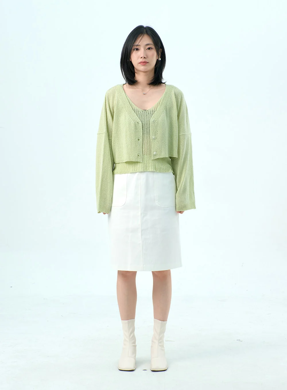 Mesh Top And Cardigan Set OY317 - Image 9