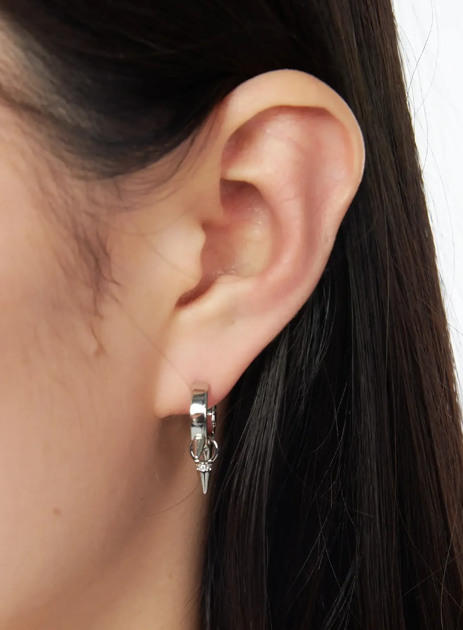 Metallic Spike Hoop Earrings IY520