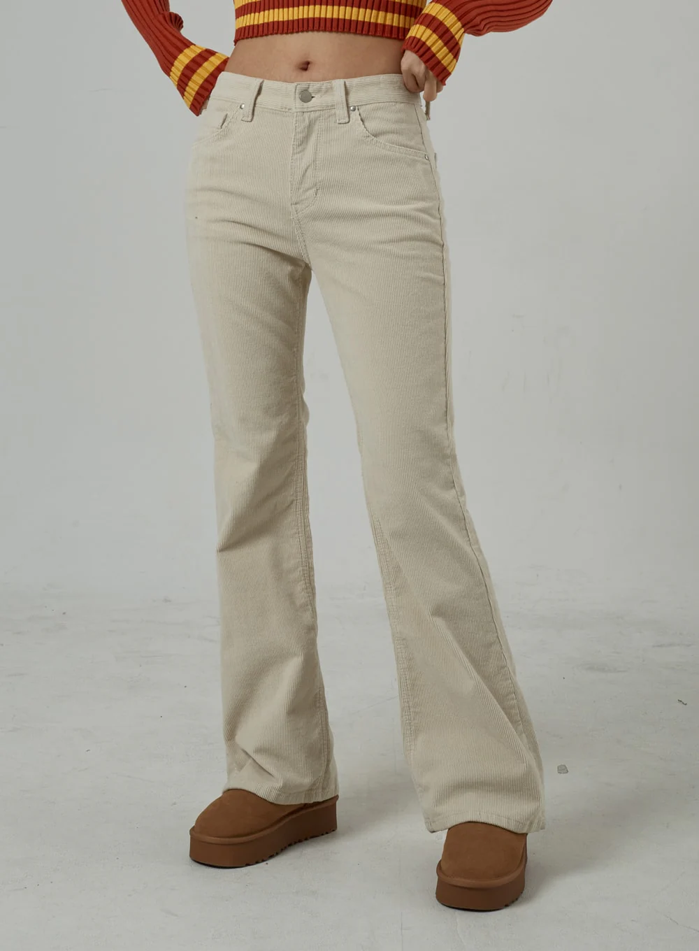 Mid-Rise Corduroy Bootcut Pants CJ306 - Image 2