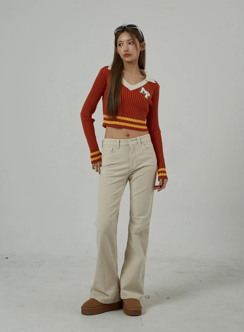 Mid-Rise Corduroy Bootcut Pants CJ306 - Image 7