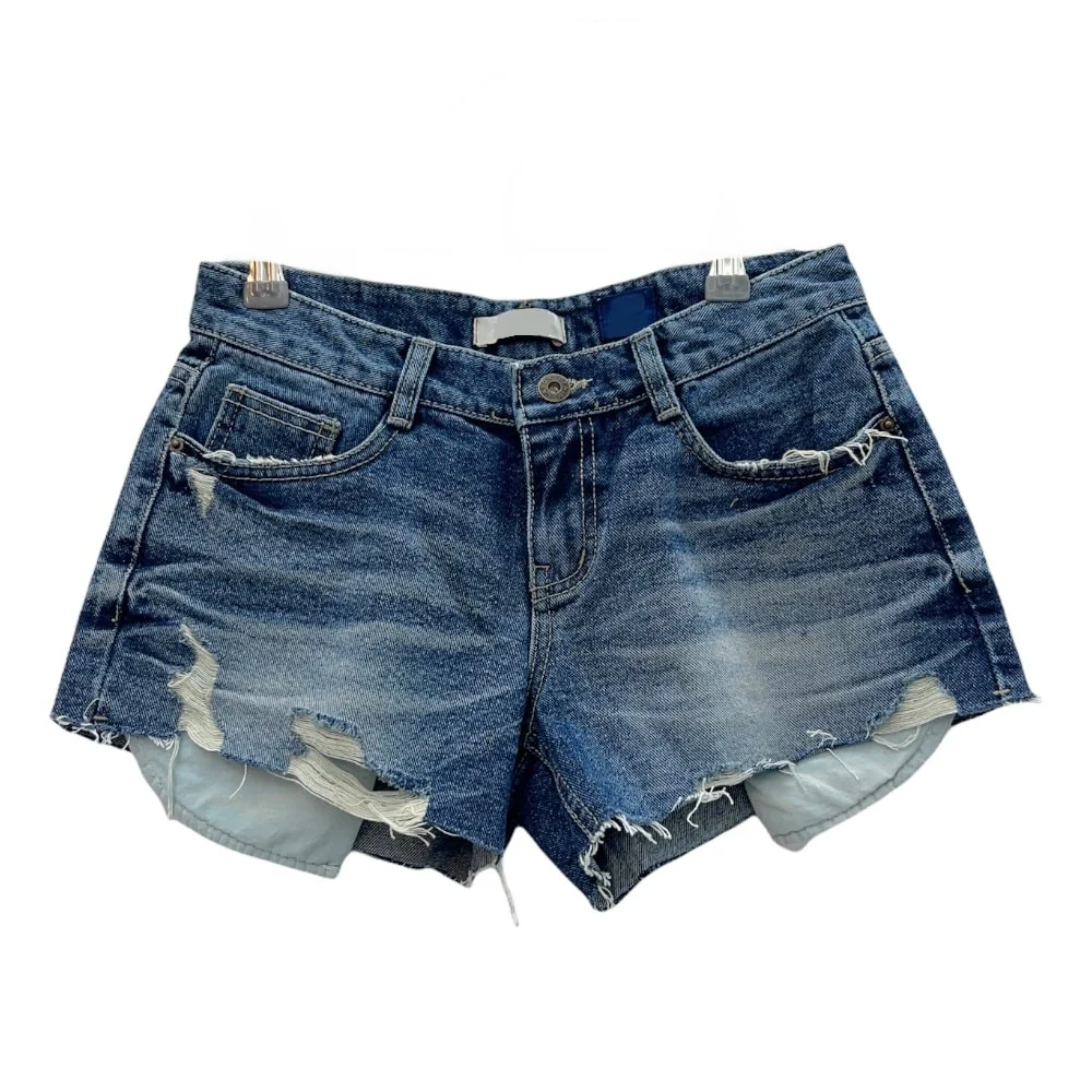 Mid Rise Distressed Mini Shorts K2302 - Image 13