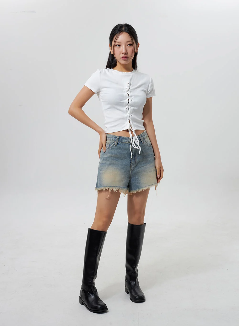 Mid-Rise Ripped Jeans CY323 - Image 10