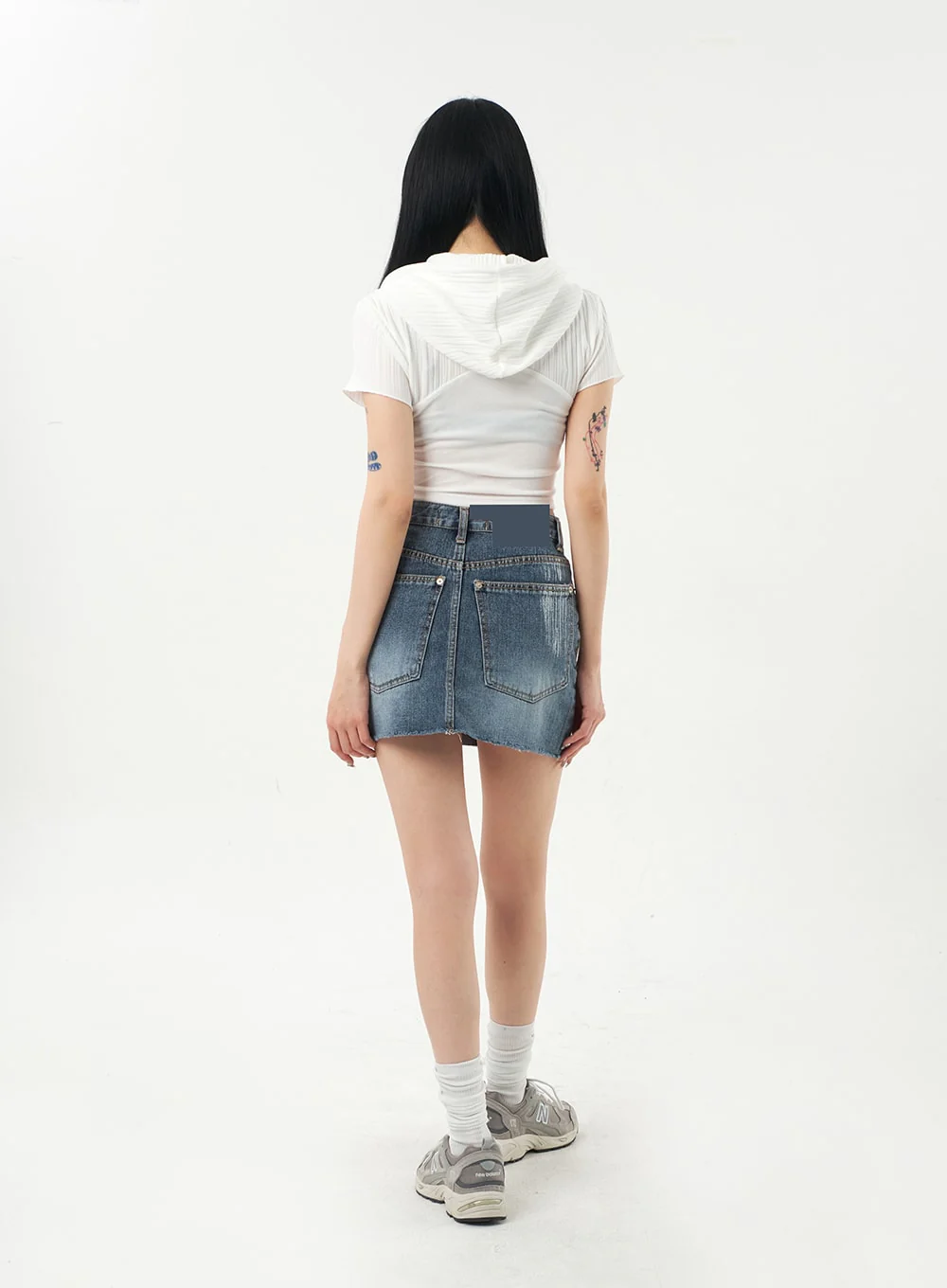 Mid-Wash Denim Mini Skirt CA328 - Image 11