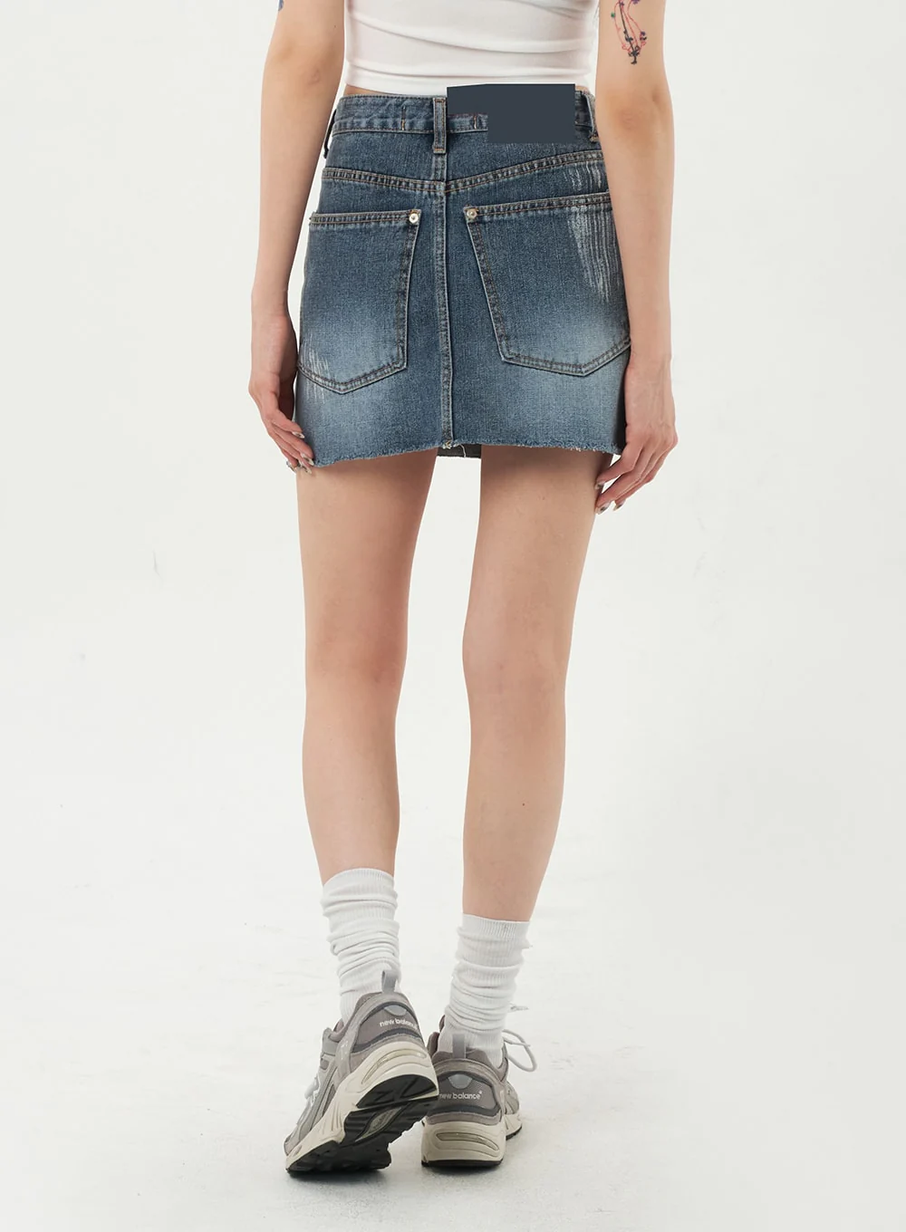 Mid-Wash Denim Mini Skirt CA328 - Image 5