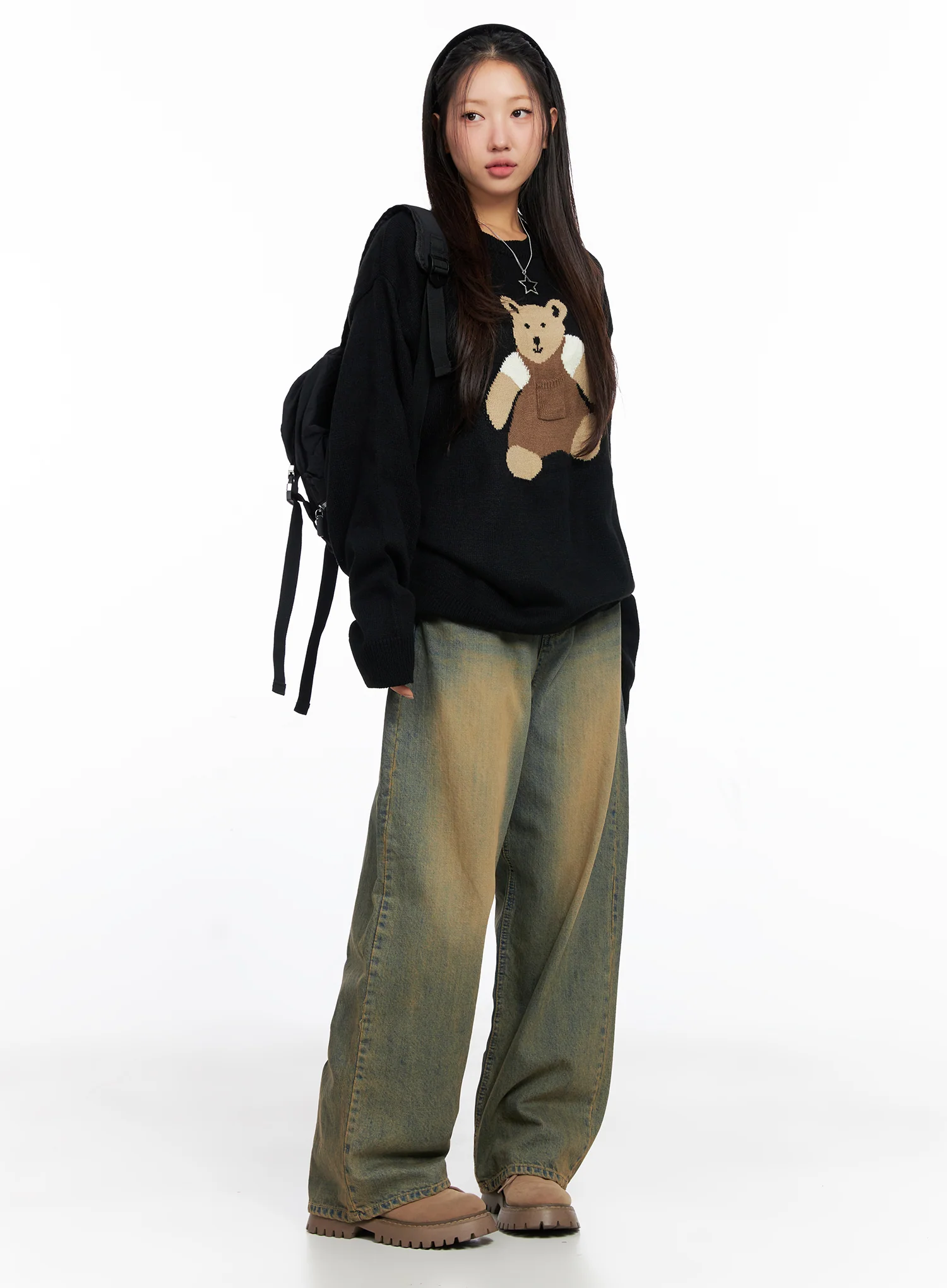 Miley Washed Balloon Baggy Jeans CO515 - Image 5