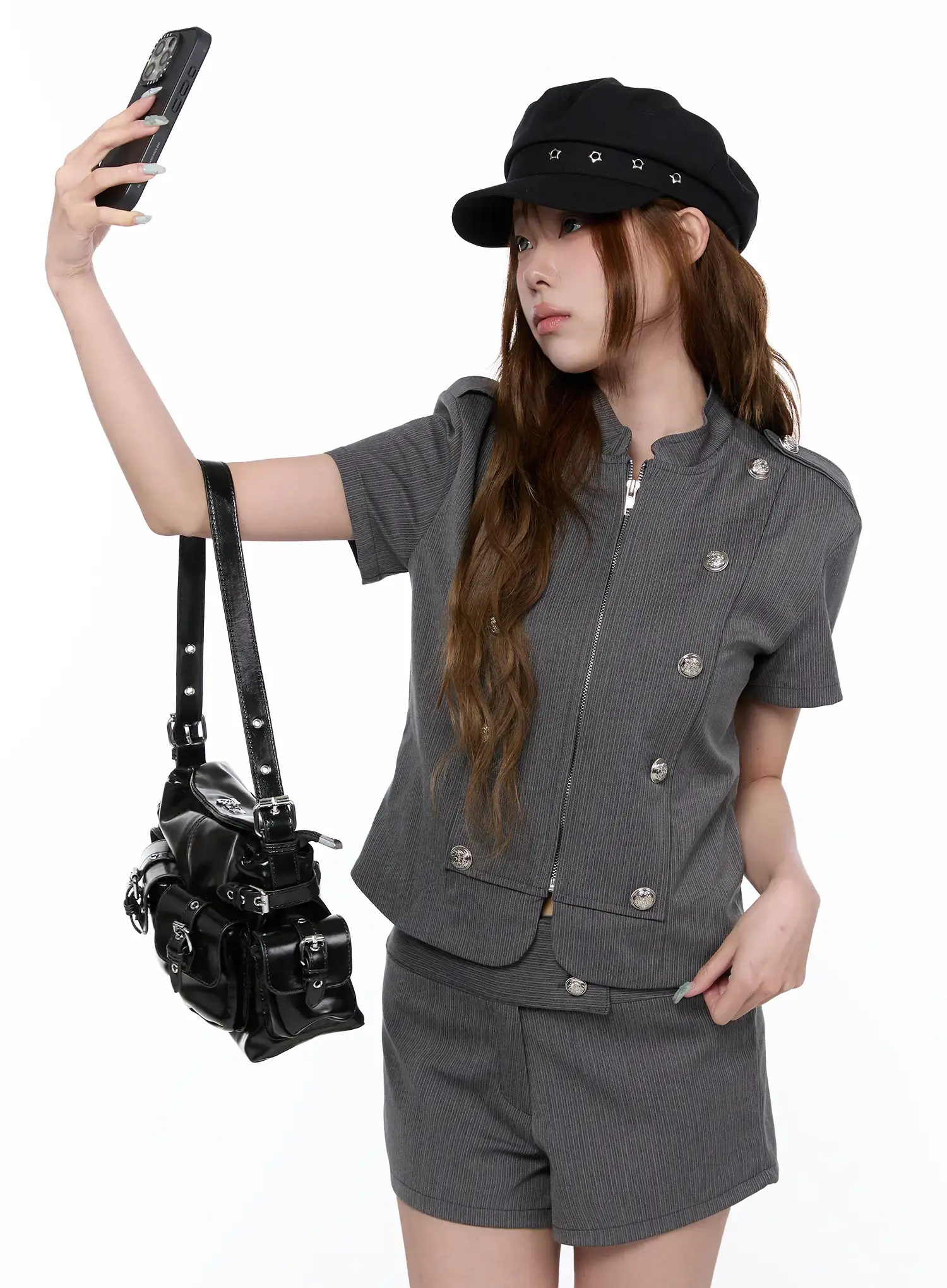 Military Style Short Sleeve Jacket CA520