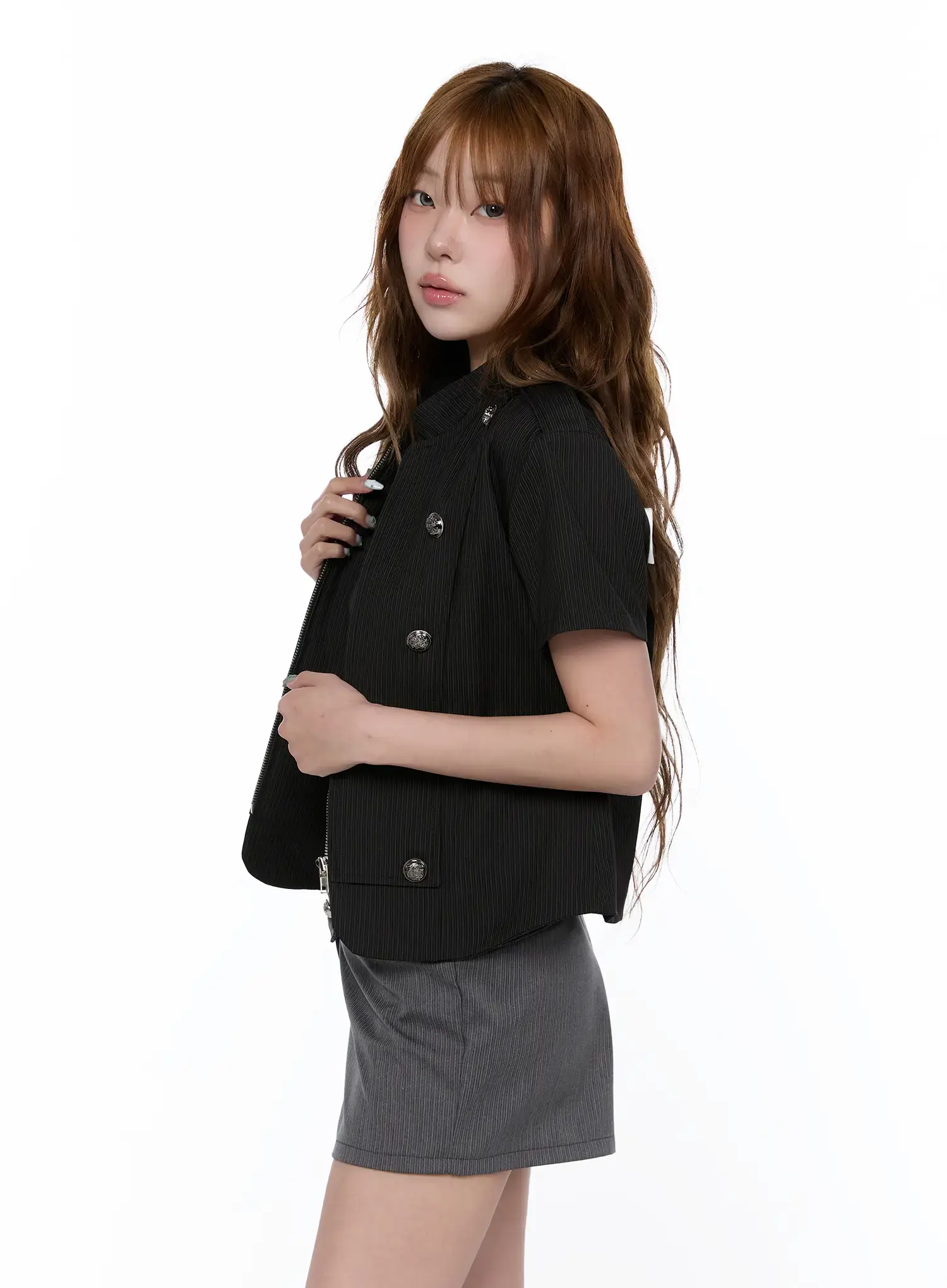 Military Style Short Sleeve Jacket CA520 - Image 11