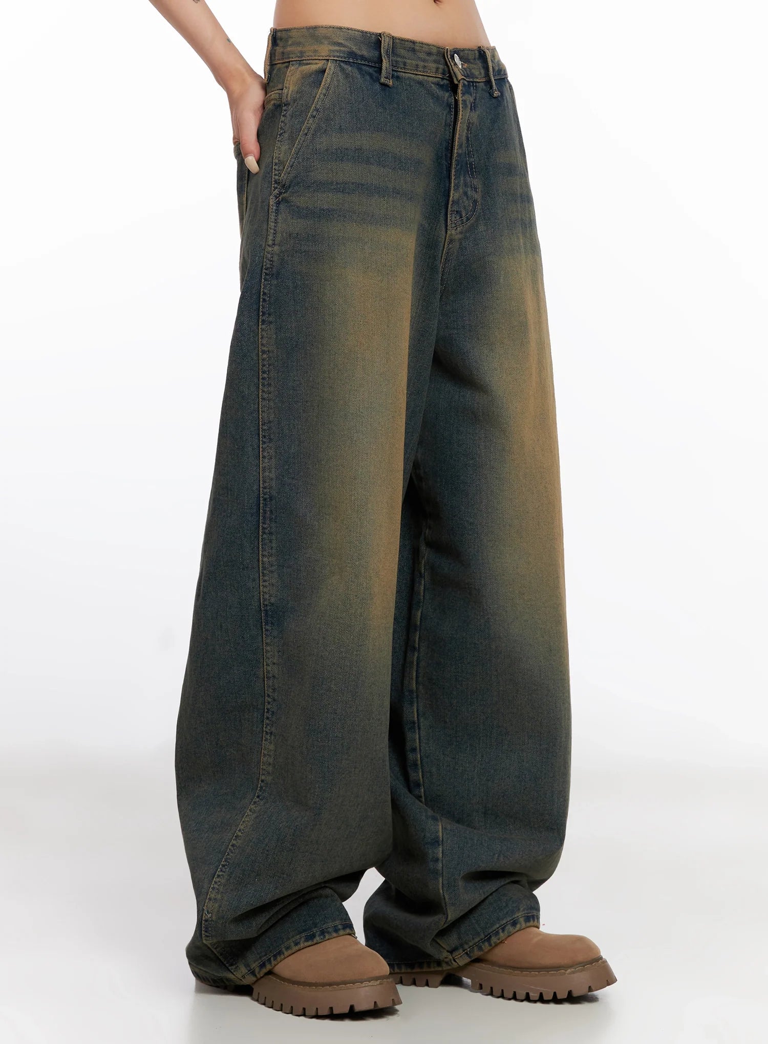 Minju Vintage Washed Baggy Jeans IS508 - Image 5